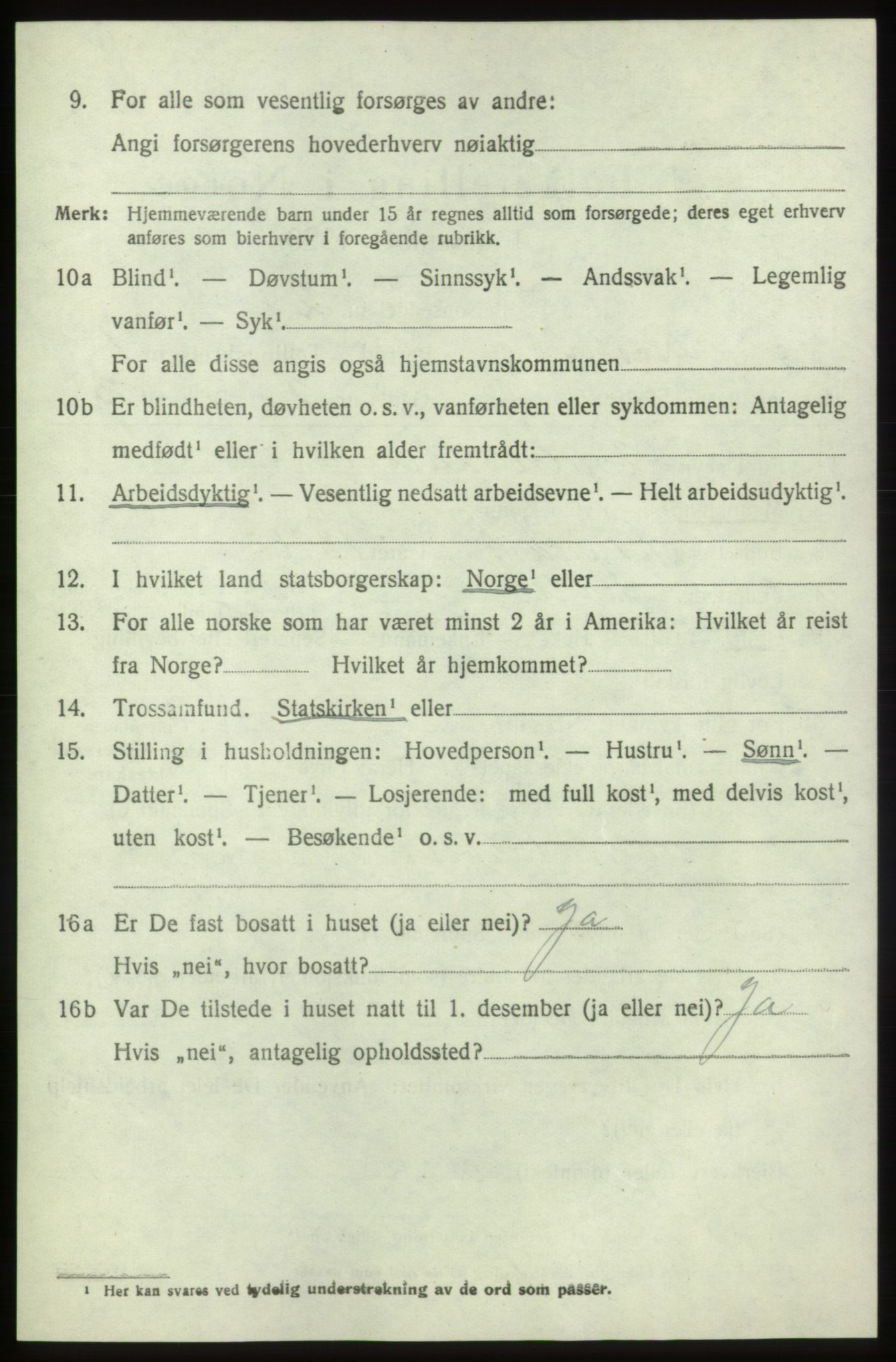 SAB, 1920 census for Moster, 1920, p. 522