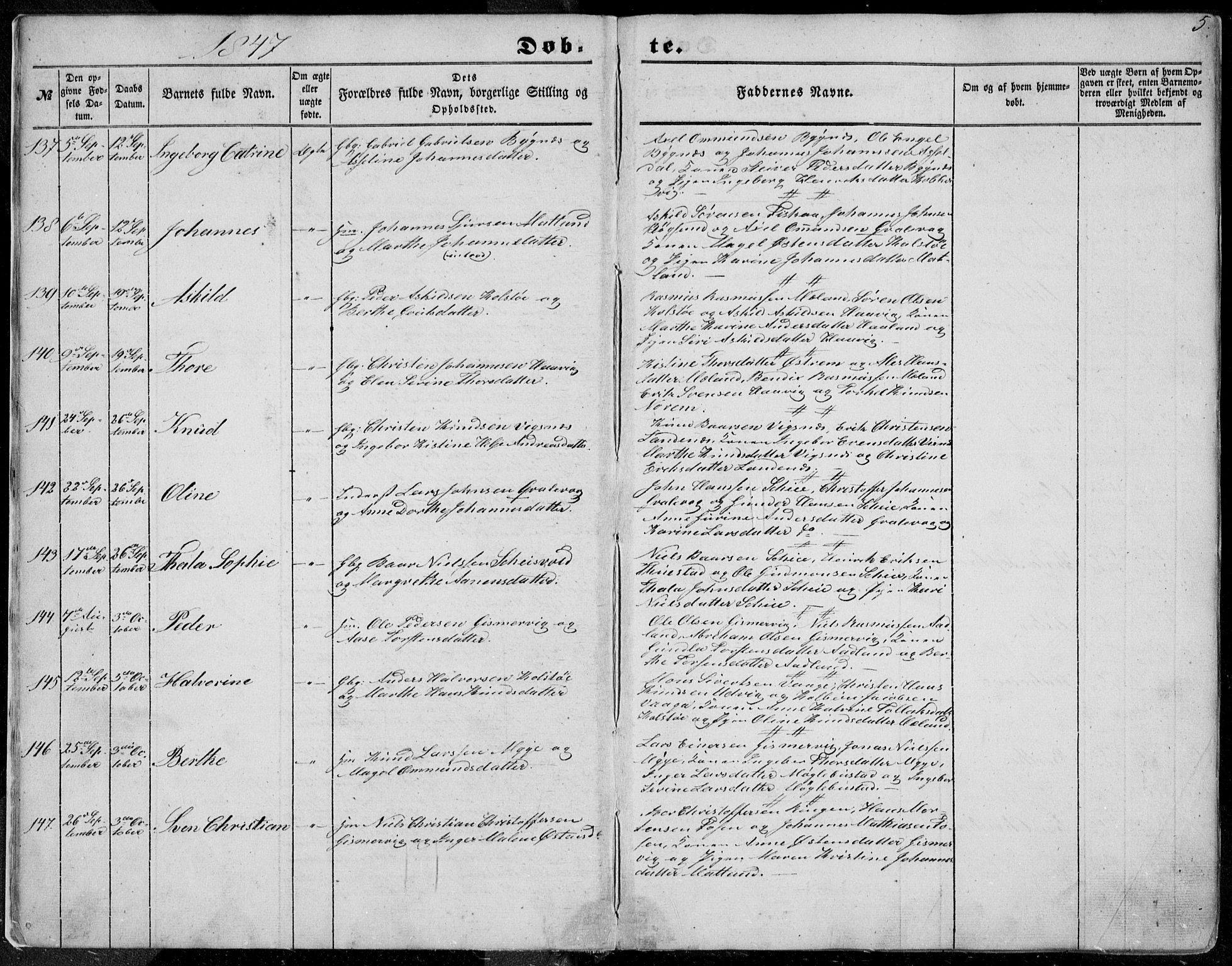 Avaldsnes sokneprestkontor, AV/SAST-A -101851/H/Ha/Haa/L0008: Parish register (official) no. A 8, 1847-1857, p. 5