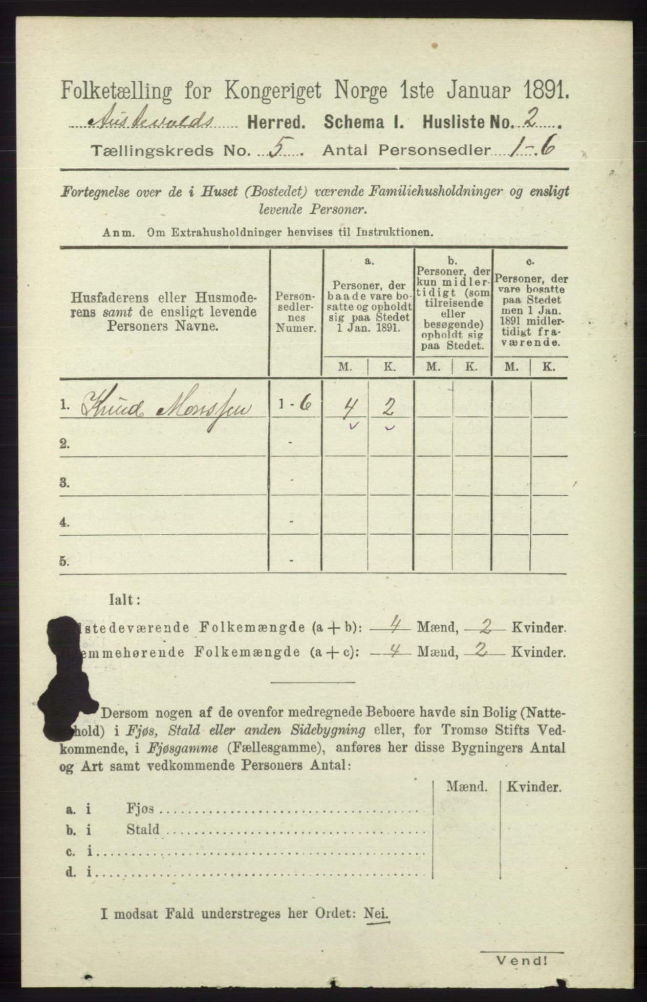 RA, 1891 census for 1244 Austevoll, 1891, p. 1912