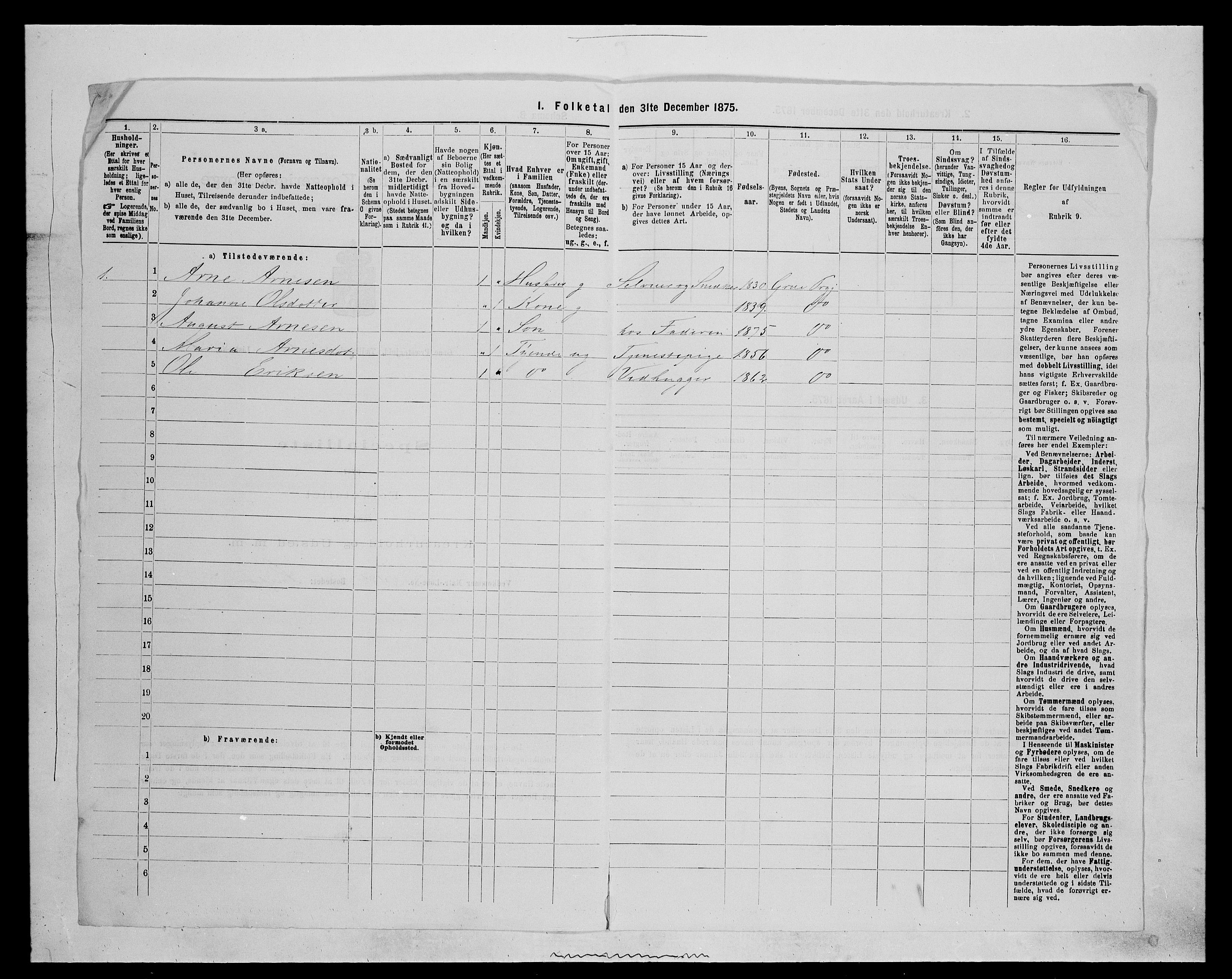 SAH, 1875 census for 0423P Grue, 1875, p. 2082