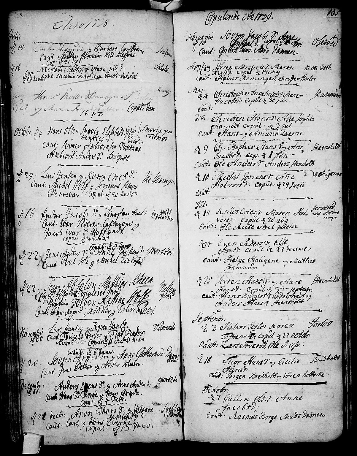 Stokke kirkebøker, SAKO/A-320/F/Fa/L0002: Parish register (official) no. I 2, 1732-1770, p. 135