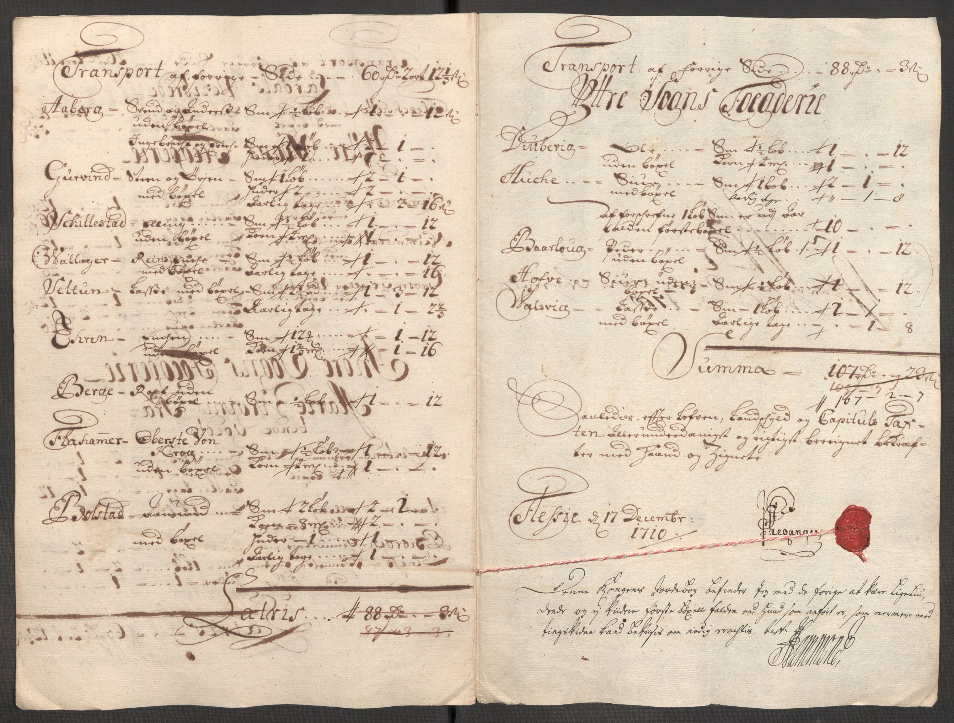 Rentekammeret inntil 1814, Reviderte regnskaper, Fogderegnskap, AV/RA-EA-4092/R52/L3316: Fogderegnskap Sogn, 1709-1710, p. 236