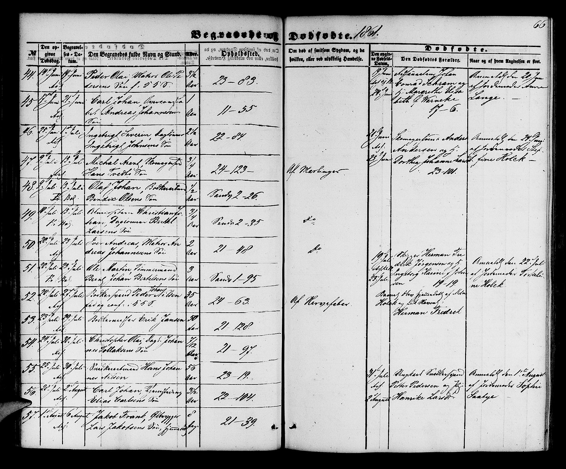 Korskirken sokneprestembete, AV/SAB-A-76101/H/Hab: Parish register (copy) no. E 2, 1851-1871, p. 66