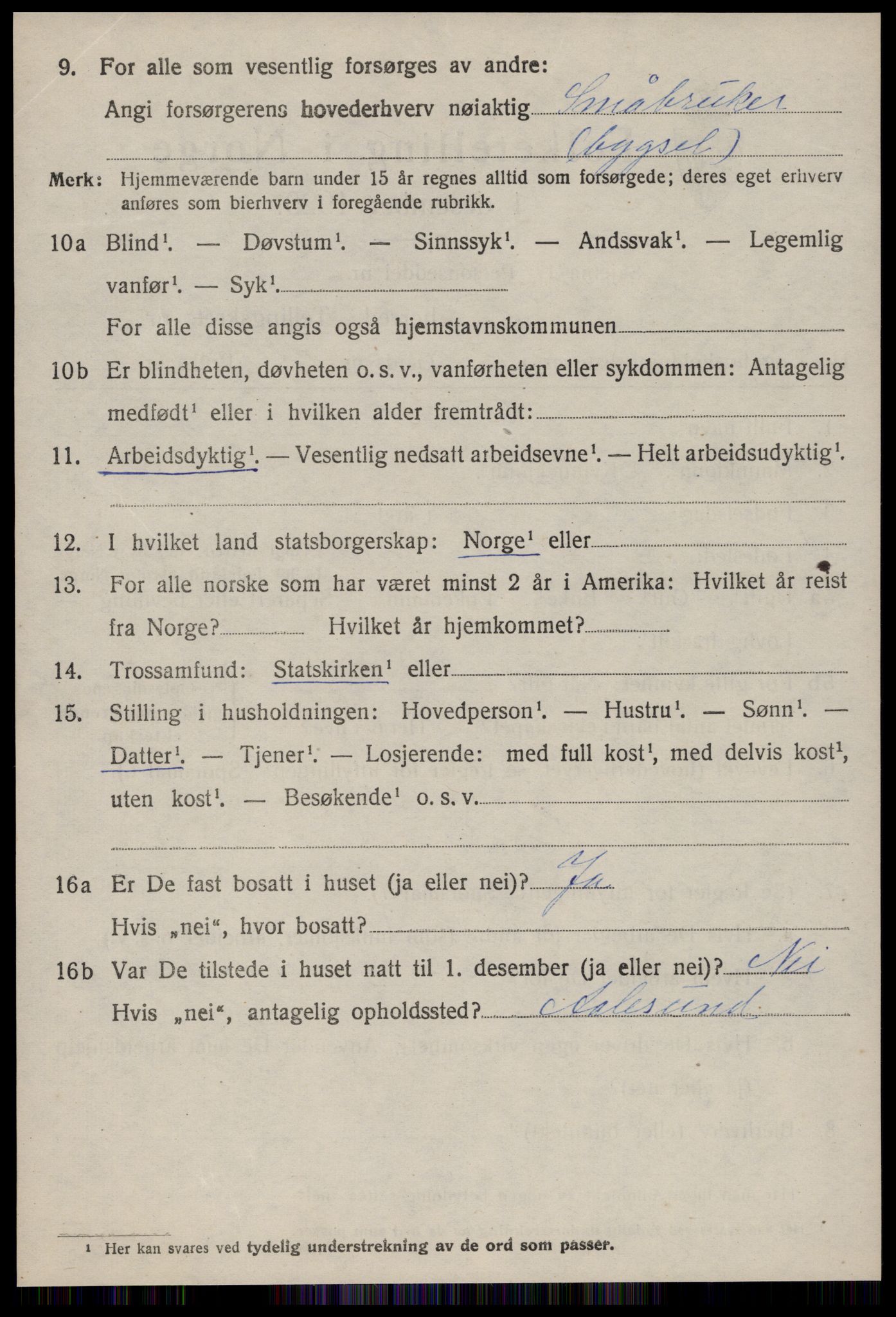 SAT, 1920 census for Sykkylven, 1920, p. 5696