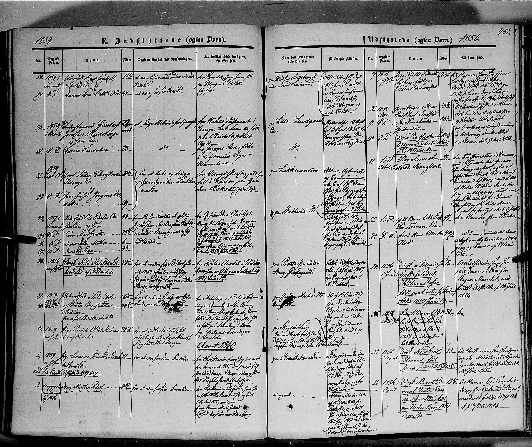 Stange prestekontor, AV/SAH-PREST-002/K/L0012: Parish register (official) no. 12, 1852-1862, p. 451