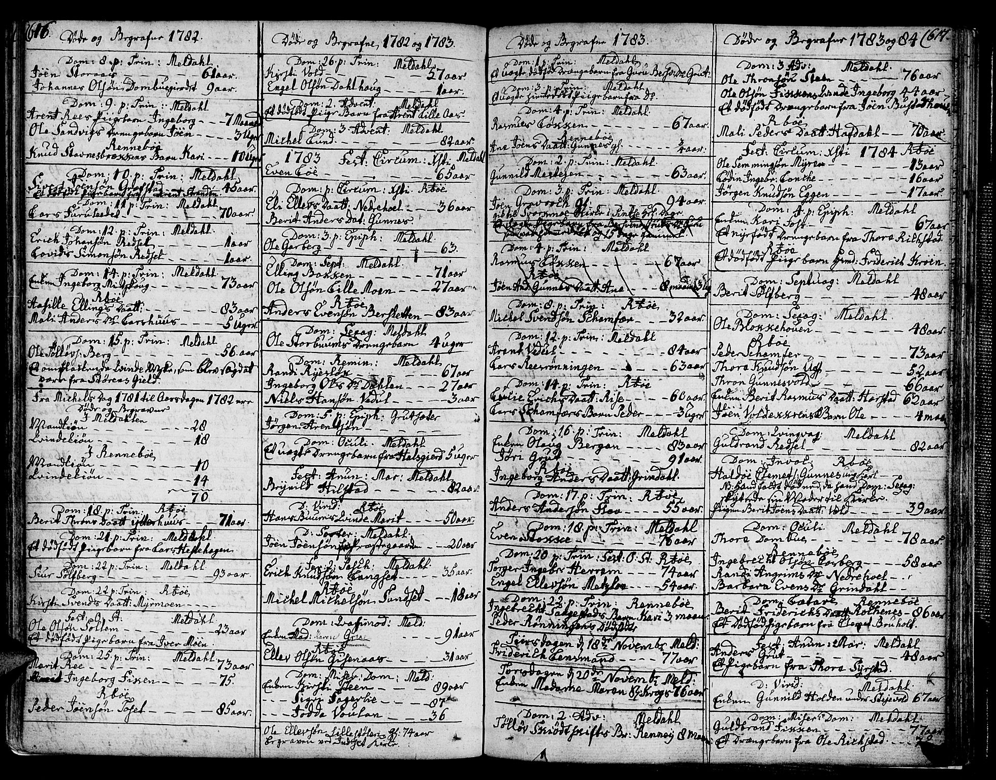 Ministerialprotokoller, klokkerbøker og fødselsregistre - Sør-Trøndelag, SAT/A-1456/672/L0852: Parish register (official) no. 672A05, 1776-1815, p. 616-617