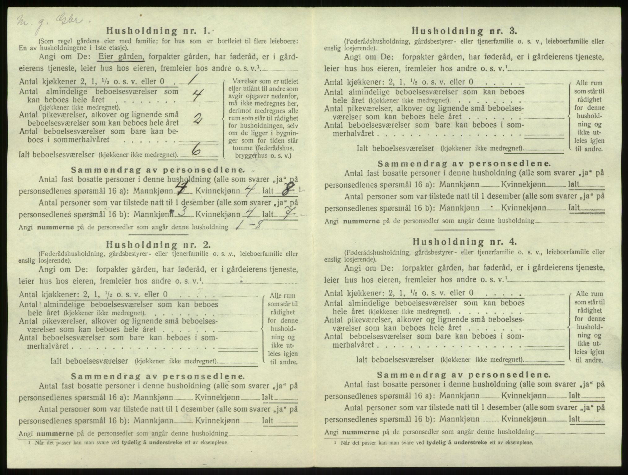 SAB, 1920 census for Hyllestad, 1920, p. 120