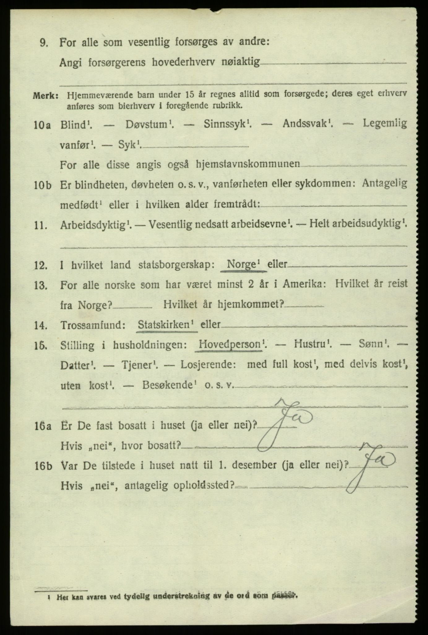 SAB, 1920 census for Hosanger, 1920, p. 4190