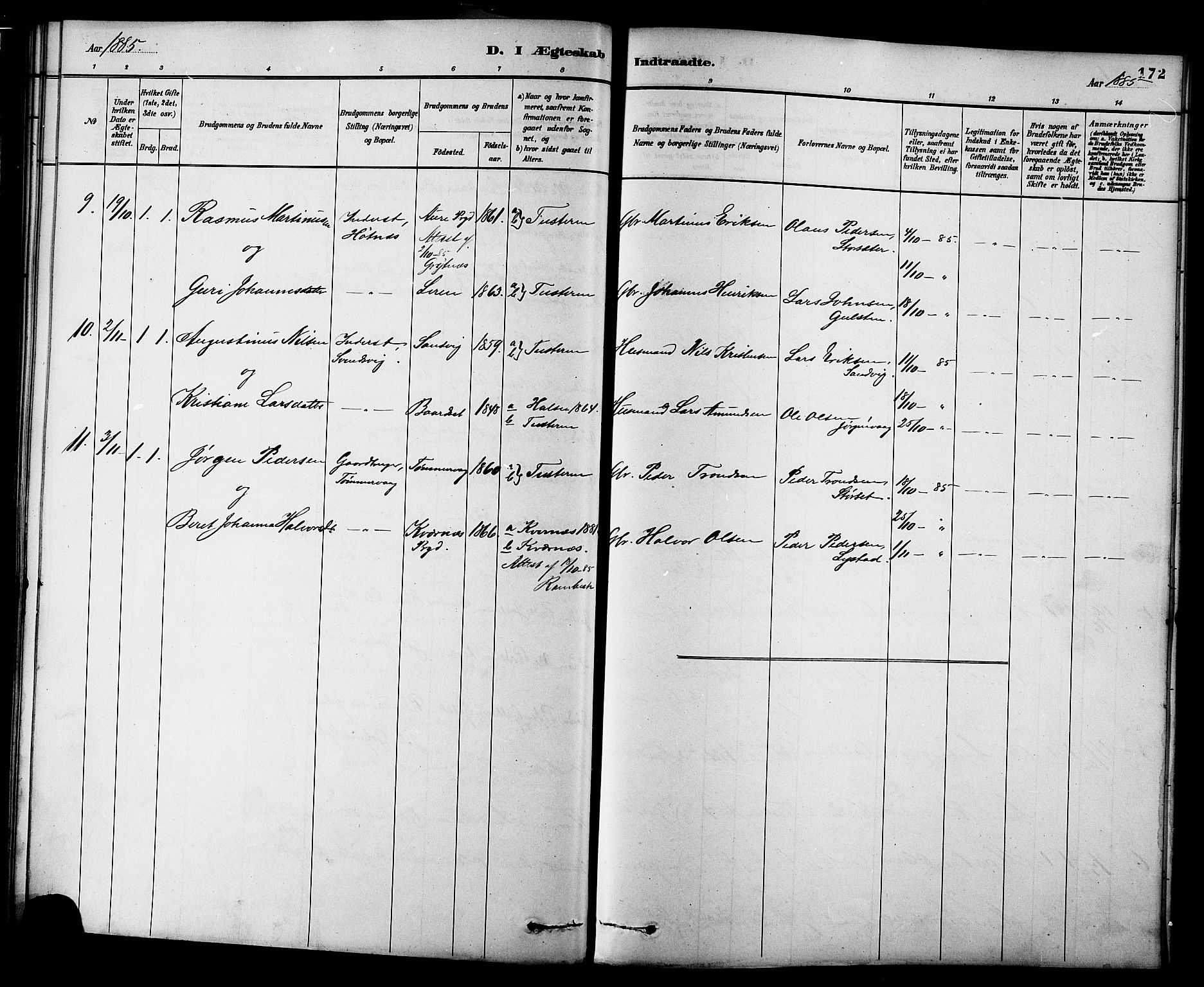 Ministerialprotokoller, klokkerbøker og fødselsregistre - Møre og Romsdal, AV/SAT-A-1454/577/L0896: Parish register (official) no. 577A03, 1880-1898, p. 172