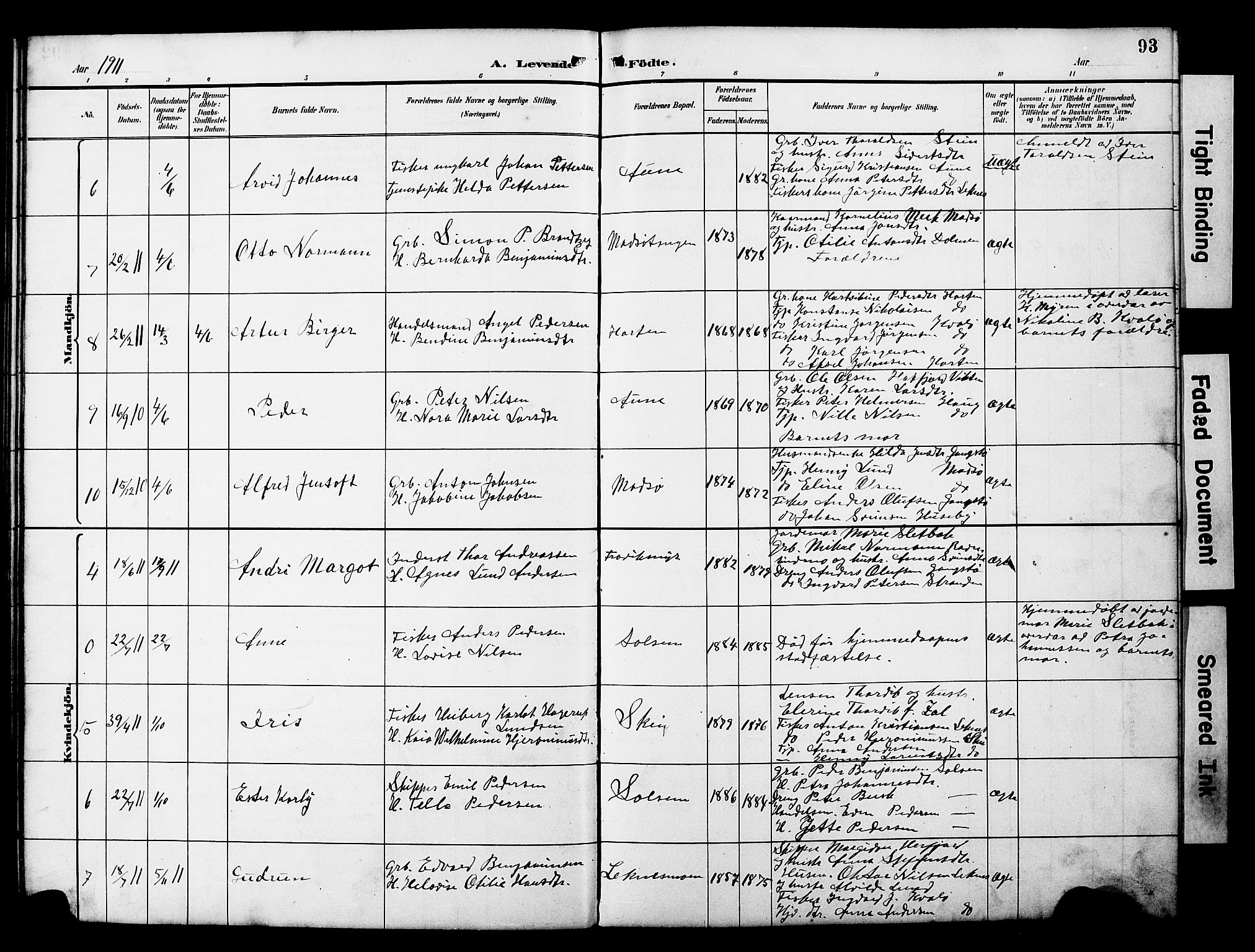 Ministerialprotokoller, klokkerbøker og fødselsregistre - Nord-Trøndelag, SAT/A-1458/788/L0701: Parish register (copy) no. 788C01, 1888-1913, p. 93