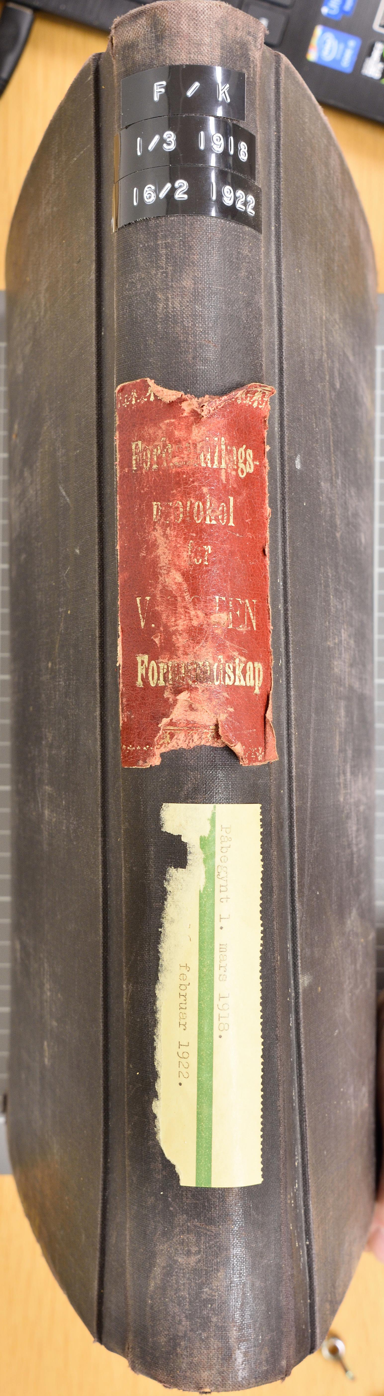 Vestre Toten kommunearkiv*, KVT/-/-/-: Formannskapsprotokoll, 1918-1922