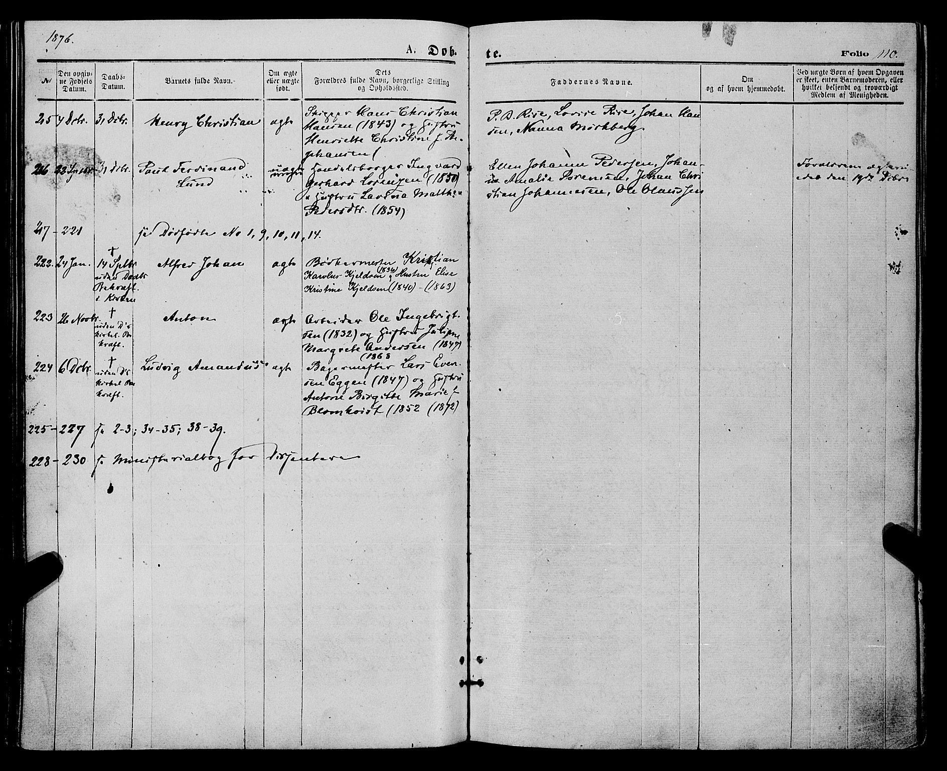 Tromsø sokneprestkontor/stiftsprosti/domprosti, AV/SATØ-S-1343/G/Ga/L0013kirke: Parish register (official) no. 13, 1872-1877, p. 110