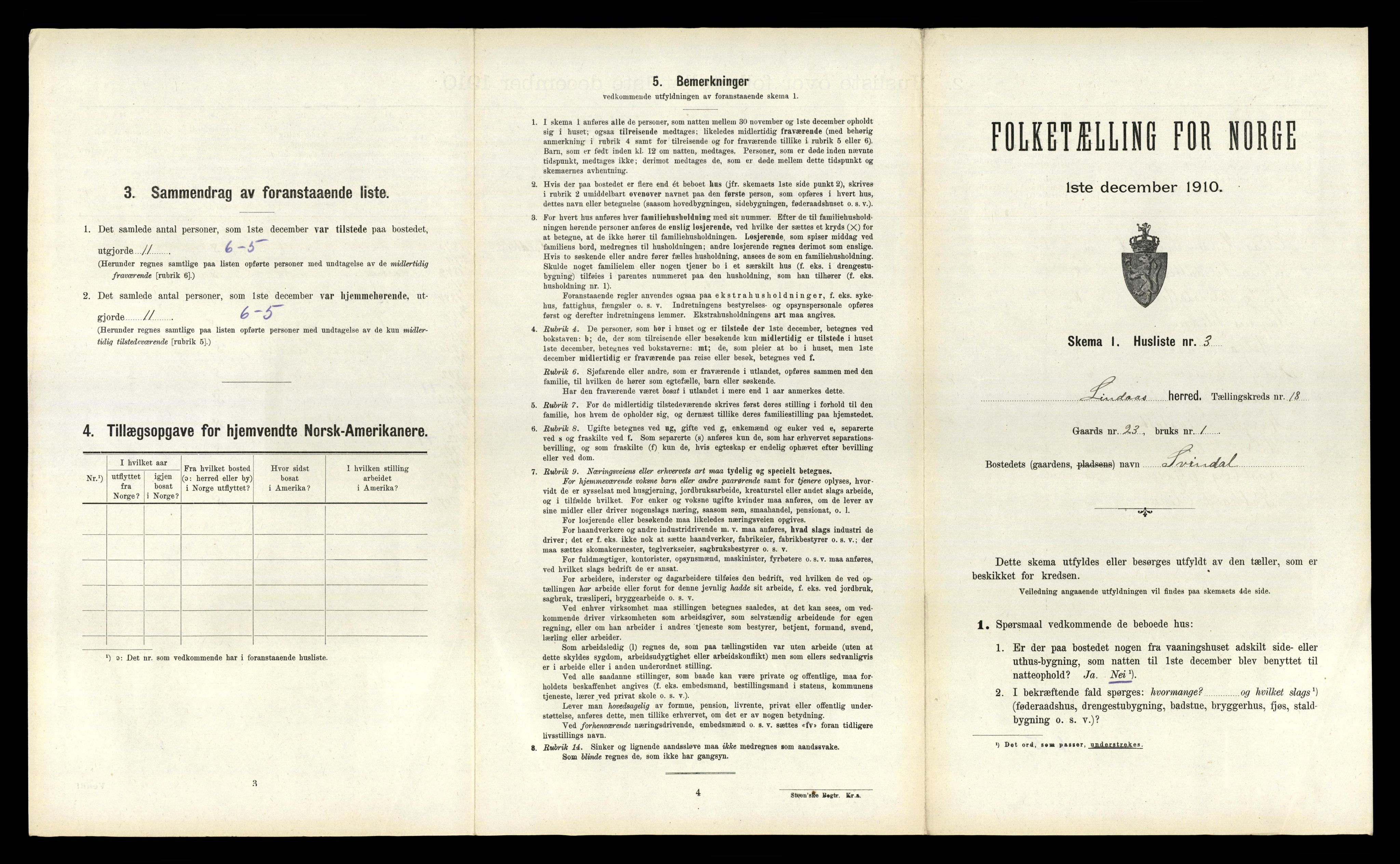 RA, 1910 census for Lindås, 1910, p. 1136