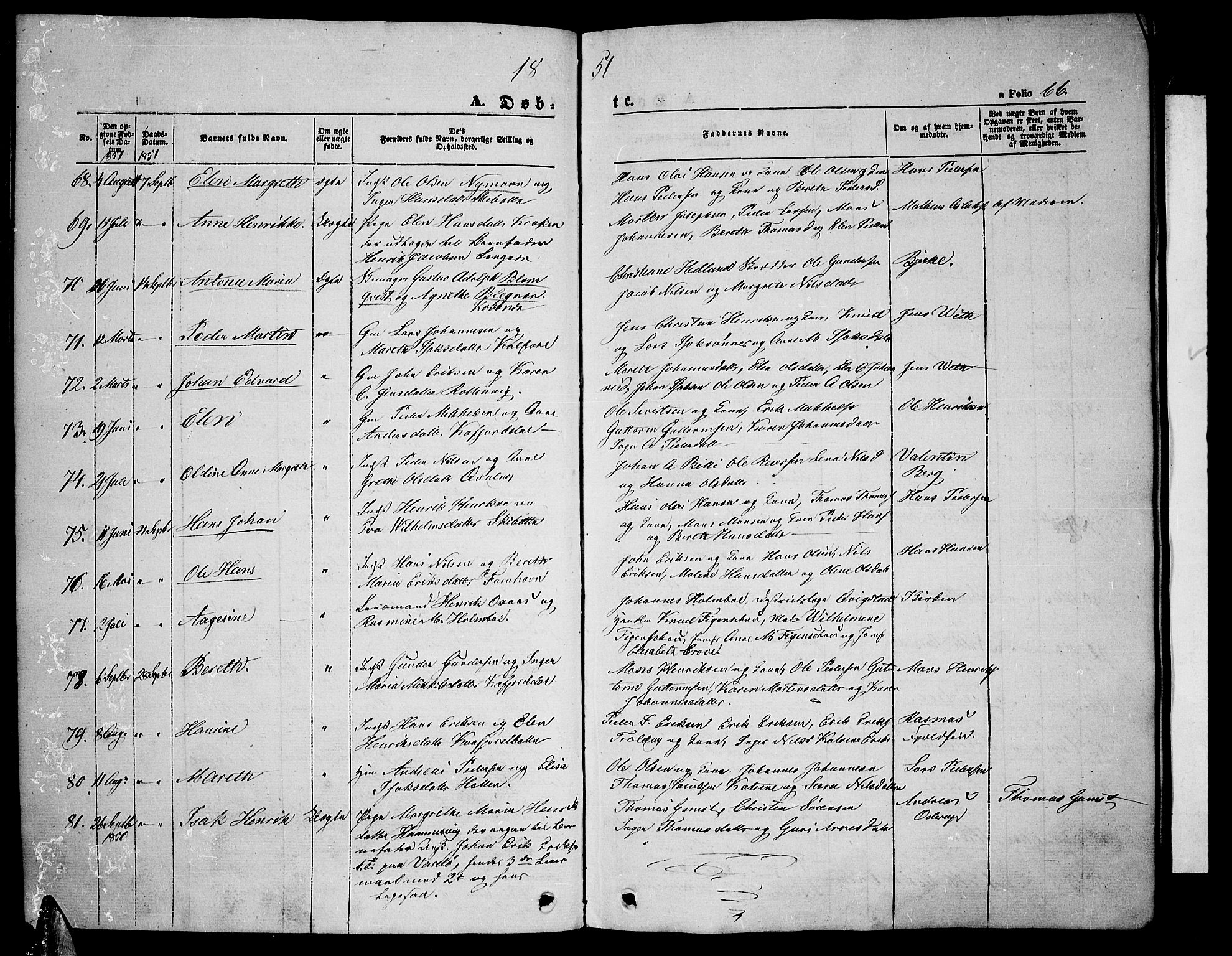 Lyngen sokneprestembete, SATØ/S-1289/H/He/Heb/L0002klokker: Parish register (copy) no. 2, 1839-1860, p. 66