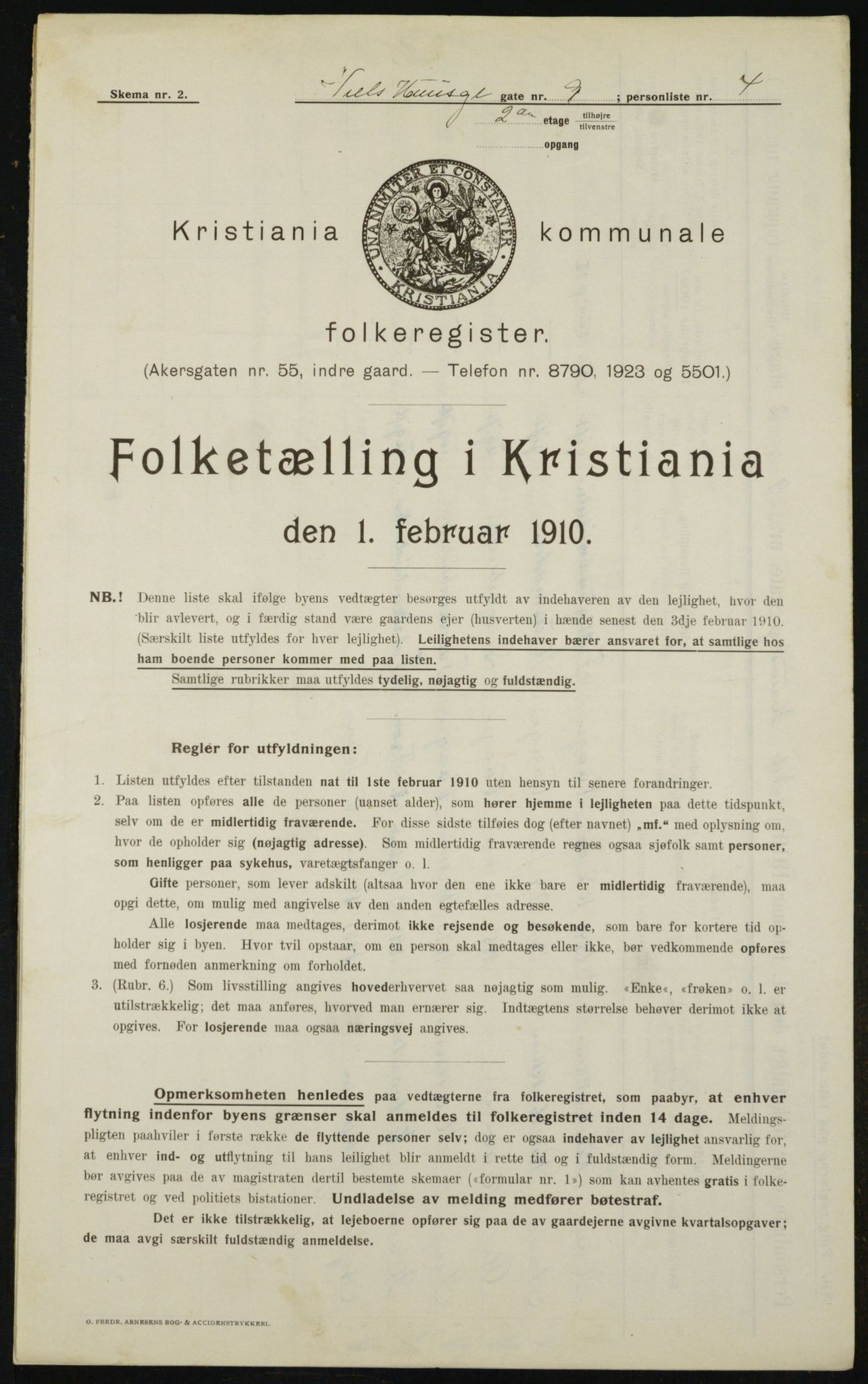 OBA, Municipal Census 1910 for Kristiania, 1910, p. 68560