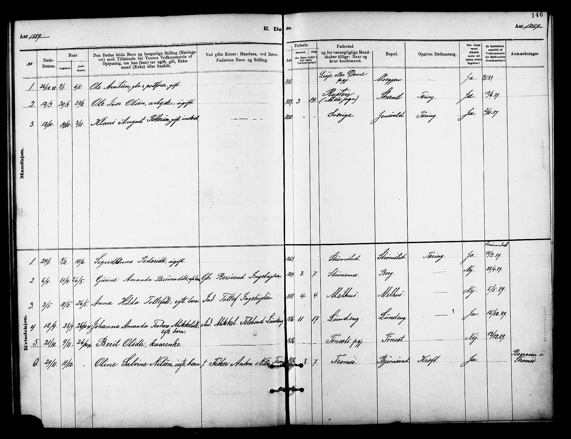 Målselv sokneprestembete, SATØ/S-1311/G/Ga/Gaa/L0009kirke: Parish register (official) no. 9, 1878-1889, p. 146