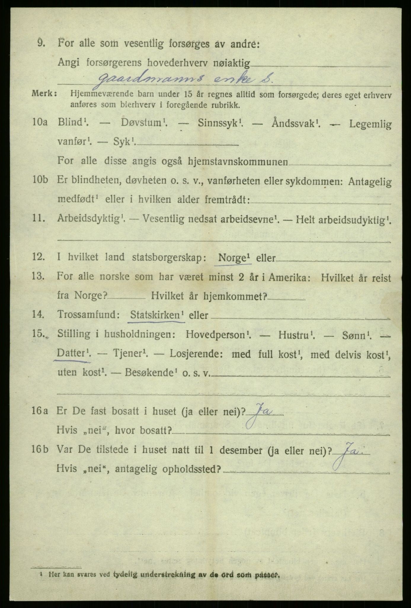 SAB, 1920 census for Sogndal, 1920, p. 6274