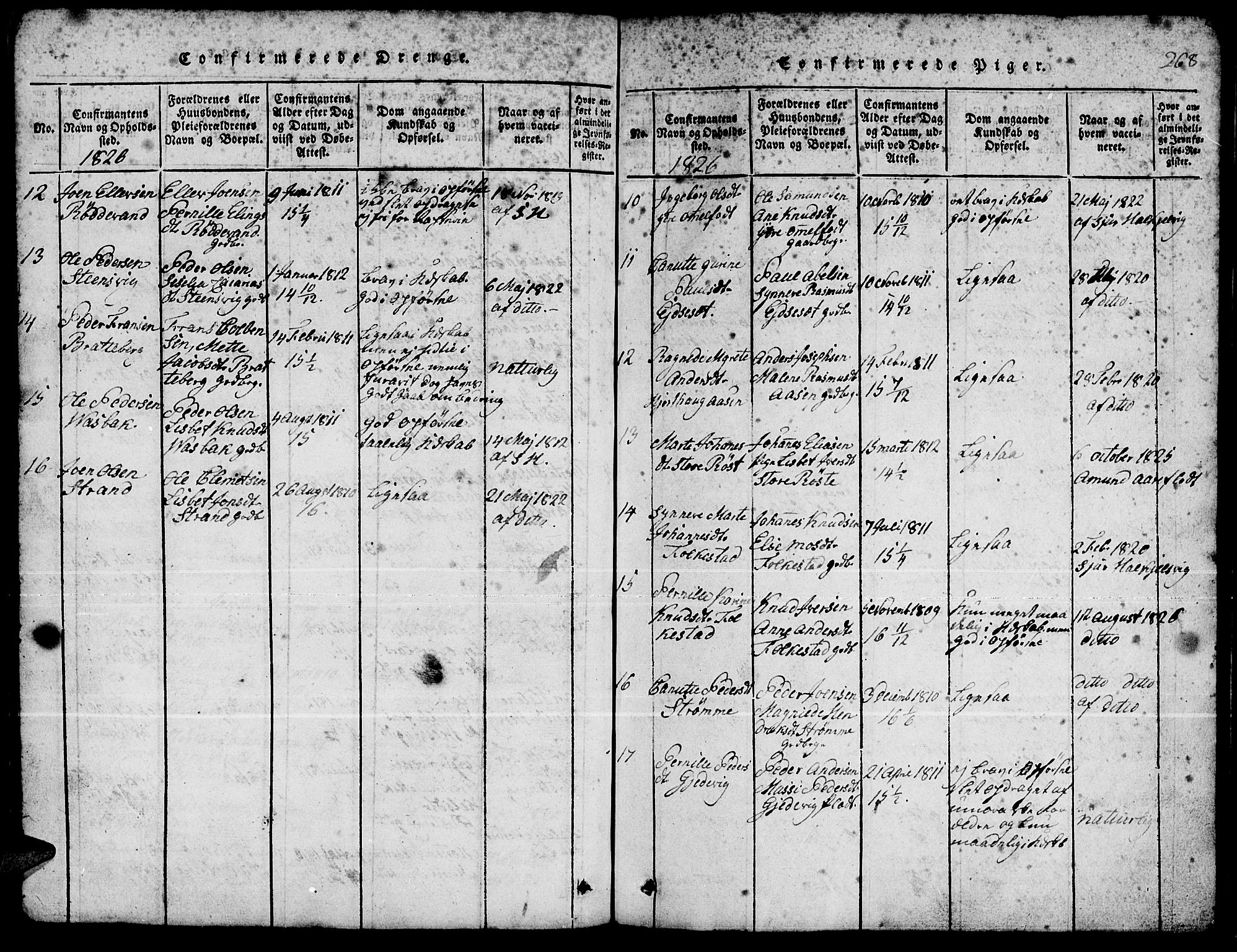 Ministerialprotokoller, klokkerbøker og fødselsregistre - Møre og Romsdal, AV/SAT-A-1454/511/L0155: Parish register (copy) no. 511C01, 1817-1829, p. 268