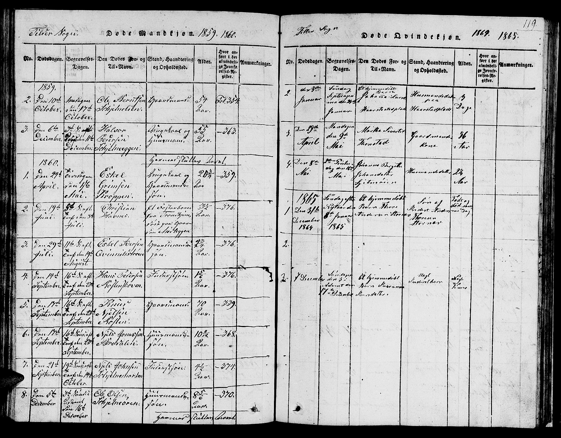 Ministerialprotokoller, klokkerbøker og fødselsregistre - Sør-Trøndelag, SAT/A-1456/621/L0458: Parish register (copy) no. 621C01, 1816-1865, p. 119
