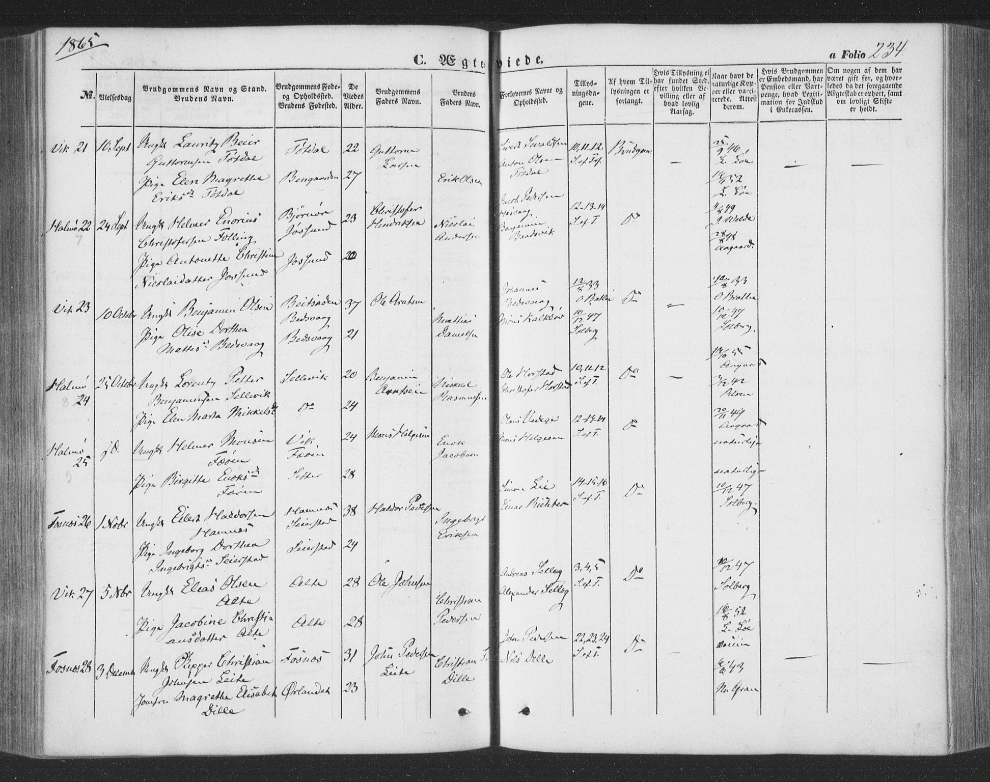 Ministerialprotokoller, klokkerbøker og fødselsregistre - Nord-Trøndelag, SAT/A-1458/773/L0615: Parish register (official) no. 773A06, 1857-1870, p. 234