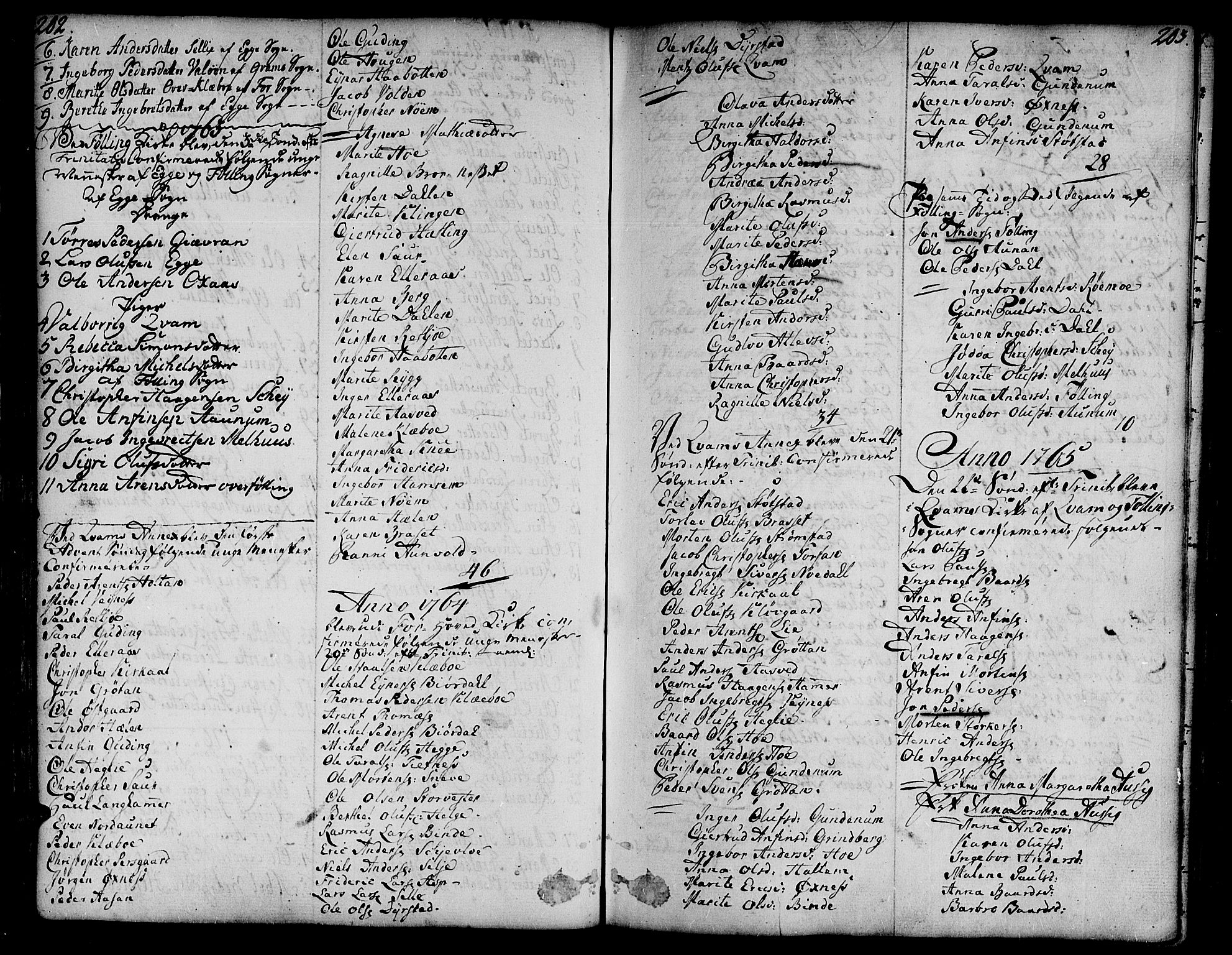 Ministerialprotokoller, klokkerbøker og fødselsregistre - Nord-Trøndelag, SAT/A-1458/746/L0440: Parish register (official) no. 746A02, 1760-1815, p. 202-203