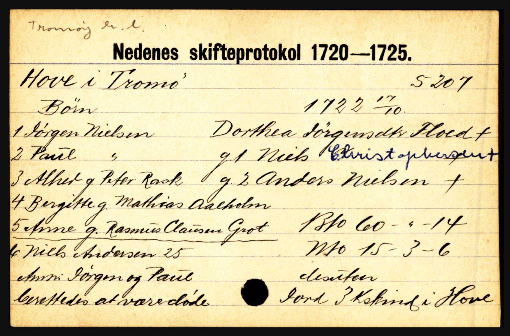 Nedenes sorenskriveri før 1824, AV/SAK-1221-0007/H, p. 13199