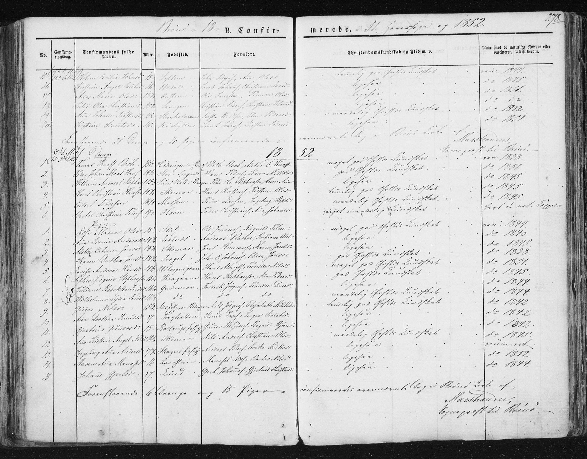 Ministerialprotokoller, klokkerbøker og fødselsregistre - Nordland, SAT/A-1459/813/L0198: Parish register (official) no. 813A08, 1834-1874, p. 278