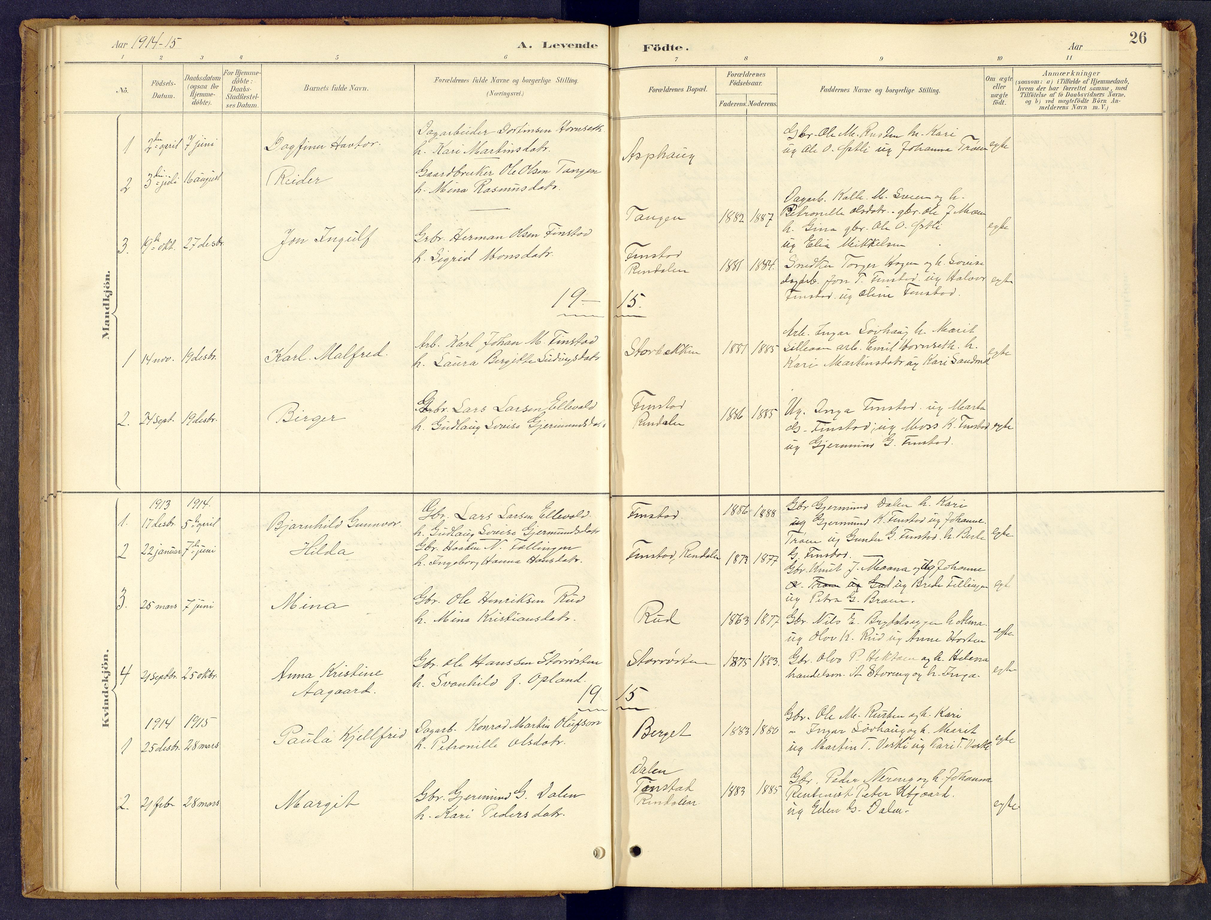 Tynset prestekontor, AV/SAH-PREST-058/H/Ha/Hab/L0008: Parish register (copy) no. 8, 1884-1916, p. 26