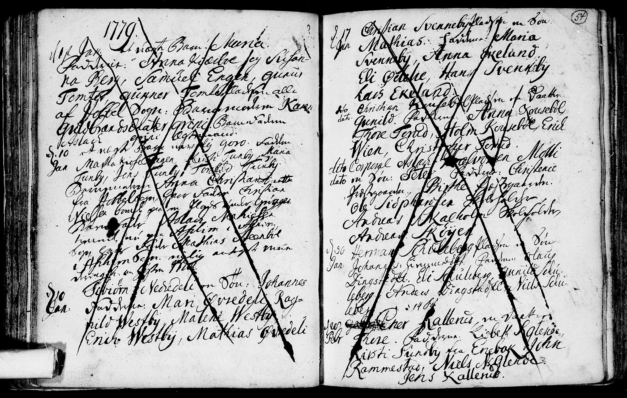 Spydeberg prestekontor Kirkebøker, AV/SAO-A-10924/F/Fa/L0002: Parish register (official) no. I 2, 1739-1780, p. 54