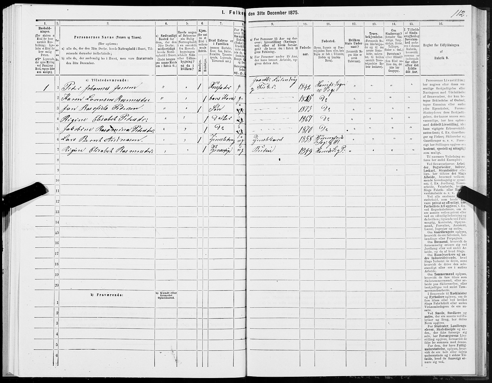 SAT, 1875 census for 1516P Ulstein, 1875, p. 5112