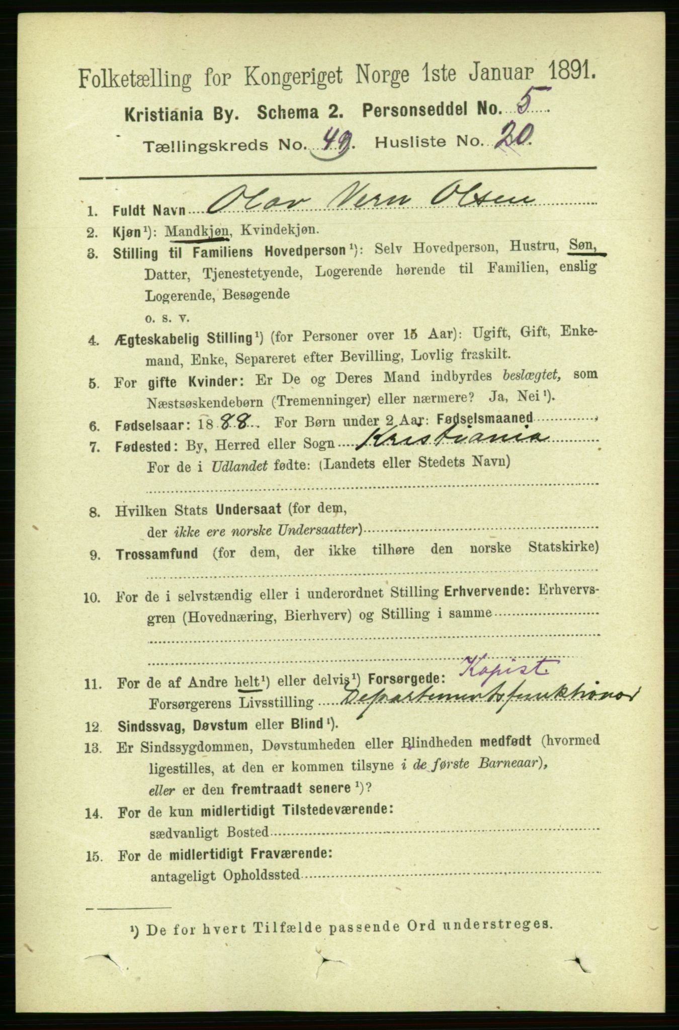 RA, 1891 census for 0301 Kristiania, 1891, p. 28749