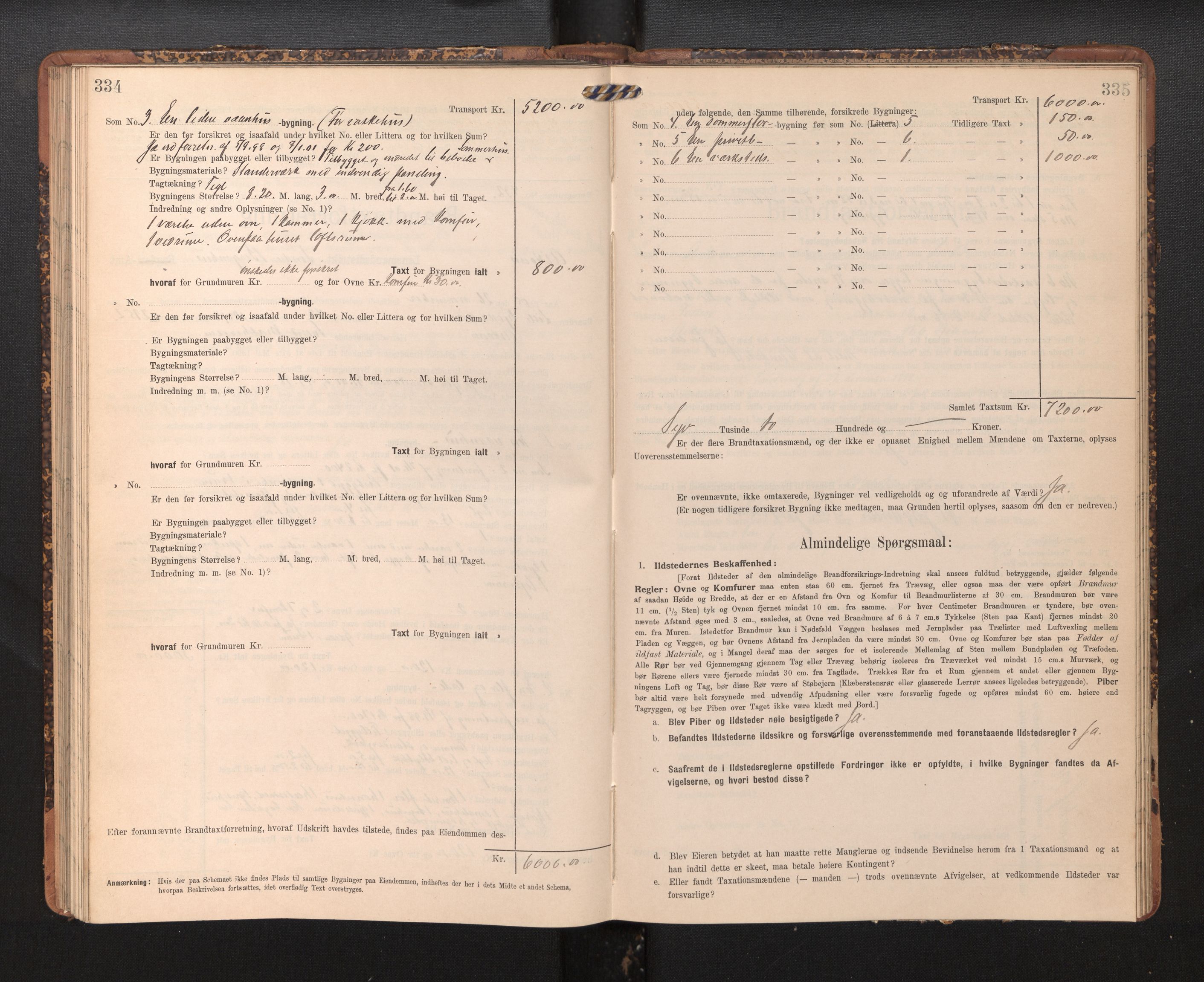 Lensmannen i Askøy, AV/SAB-A-31001/0012/L0005: Branntakstprotokoll, skjematakst, 1907-1915, p. 334-335