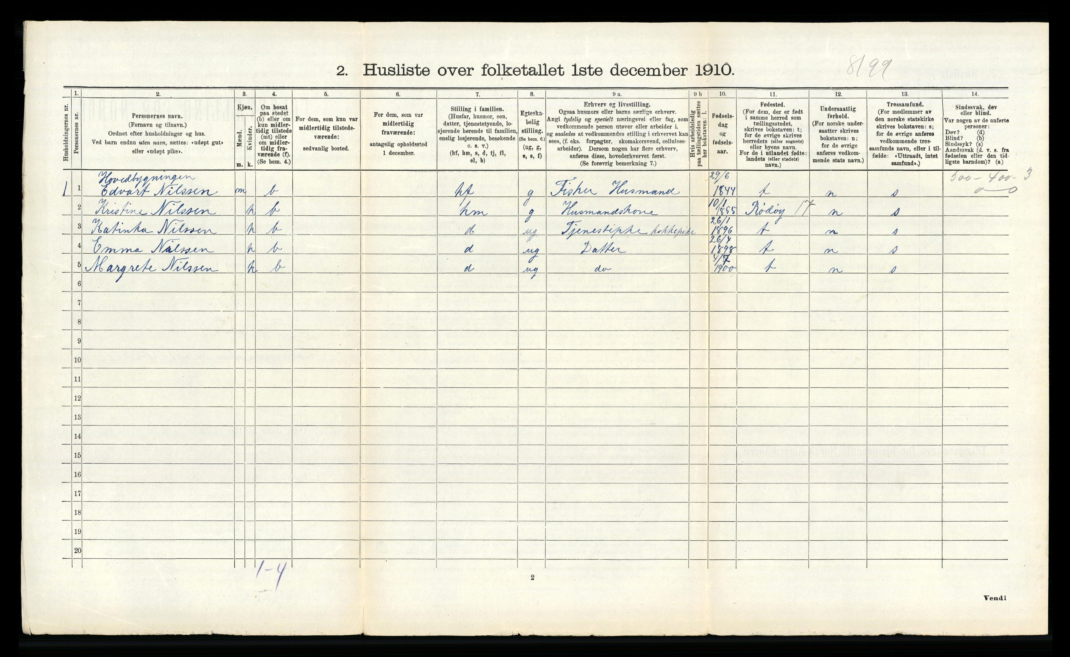RA, 1910 census for Meløy, 1910, p. 147