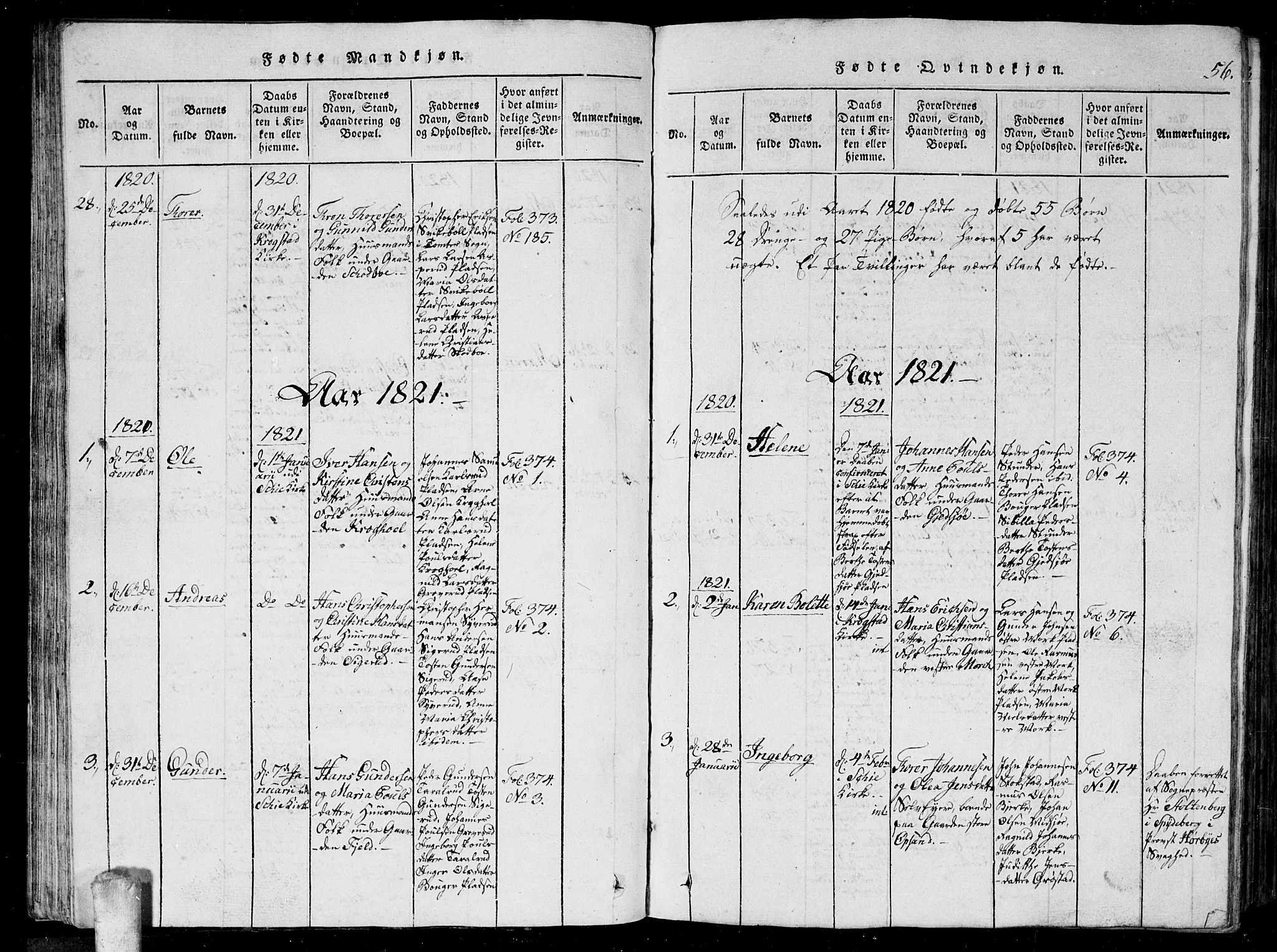 Kråkstad prestekontor Kirkebøker, AV/SAO-A-10125a/G/Ga/L0001: Parish register (copy) no. I 1, 1813-1824, p. 56