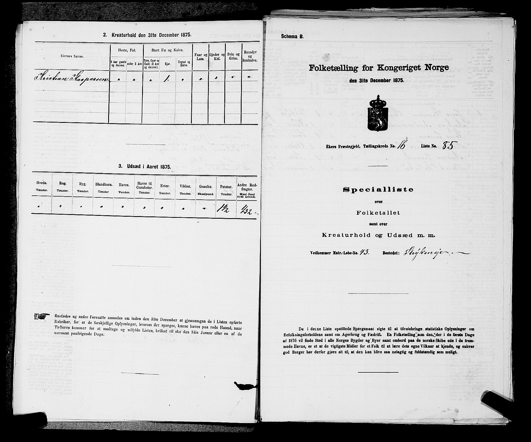 SAKO, 1875 census for 0624P Eiker, 1875, p. 2757