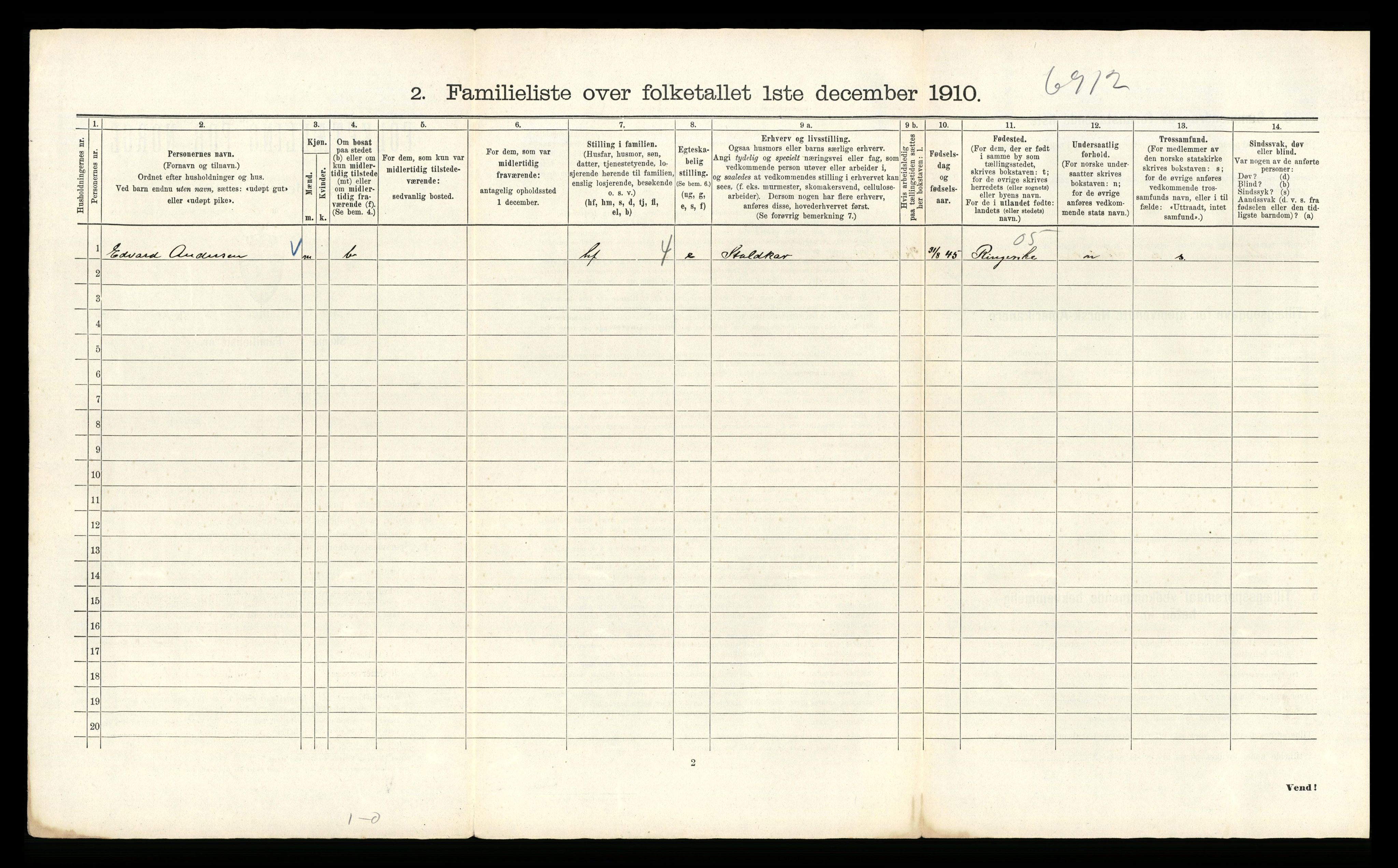 RA, 1910 census for Kristiania, 1910, p. 59042