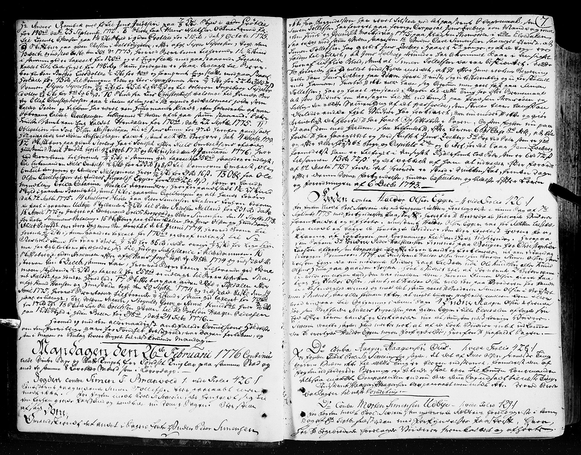 Østerdalen sorenskriveri, SAH/TING-032/G/Gb/L0004: Tingbok, 1776-1780, p. 6b-7a