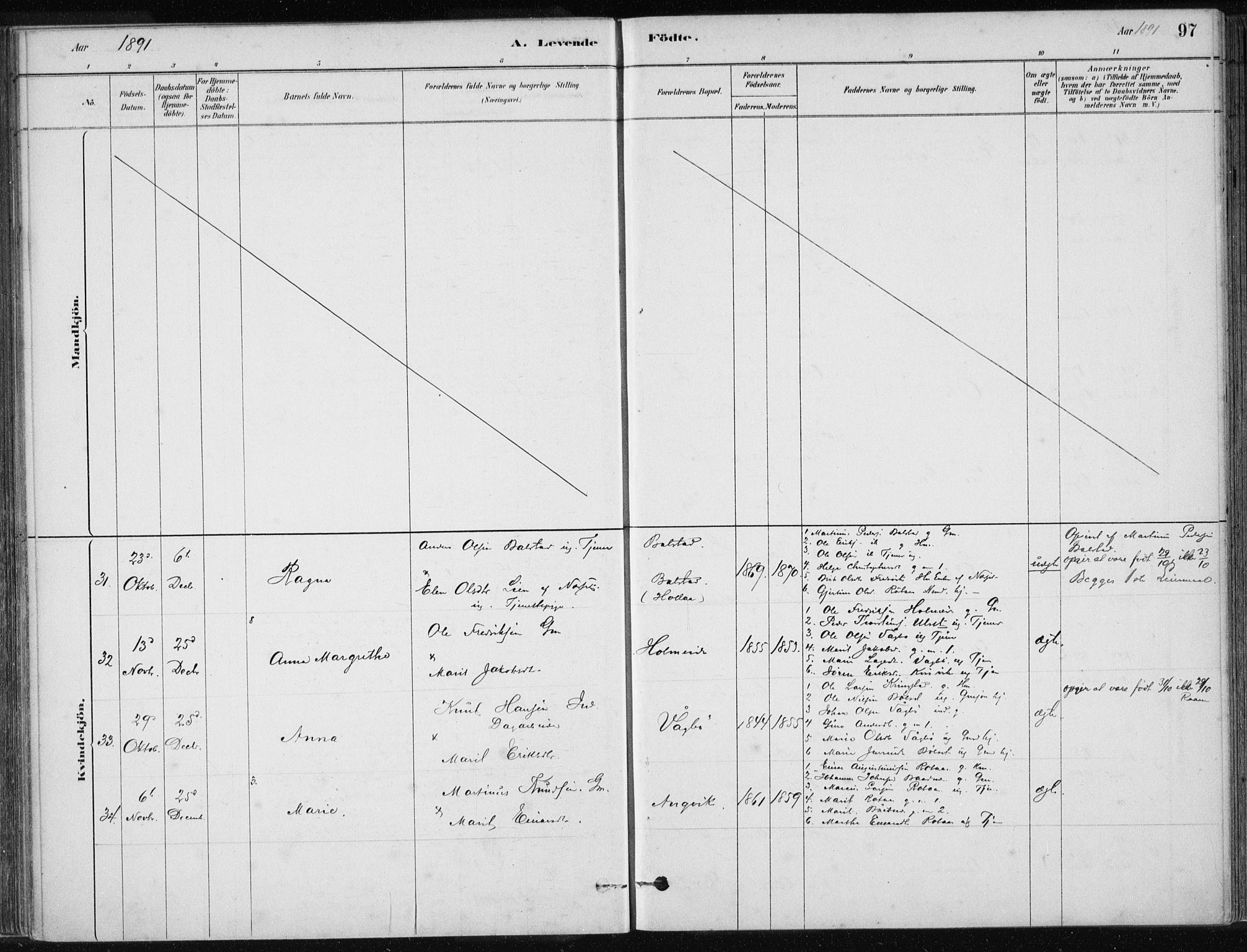 Ministerialprotokoller, klokkerbøker og fødselsregistre - Møre og Romsdal, AV/SAT-A-1454/586/L0987: Parish register (official) no. 586A13, 1879-1892, p. 97