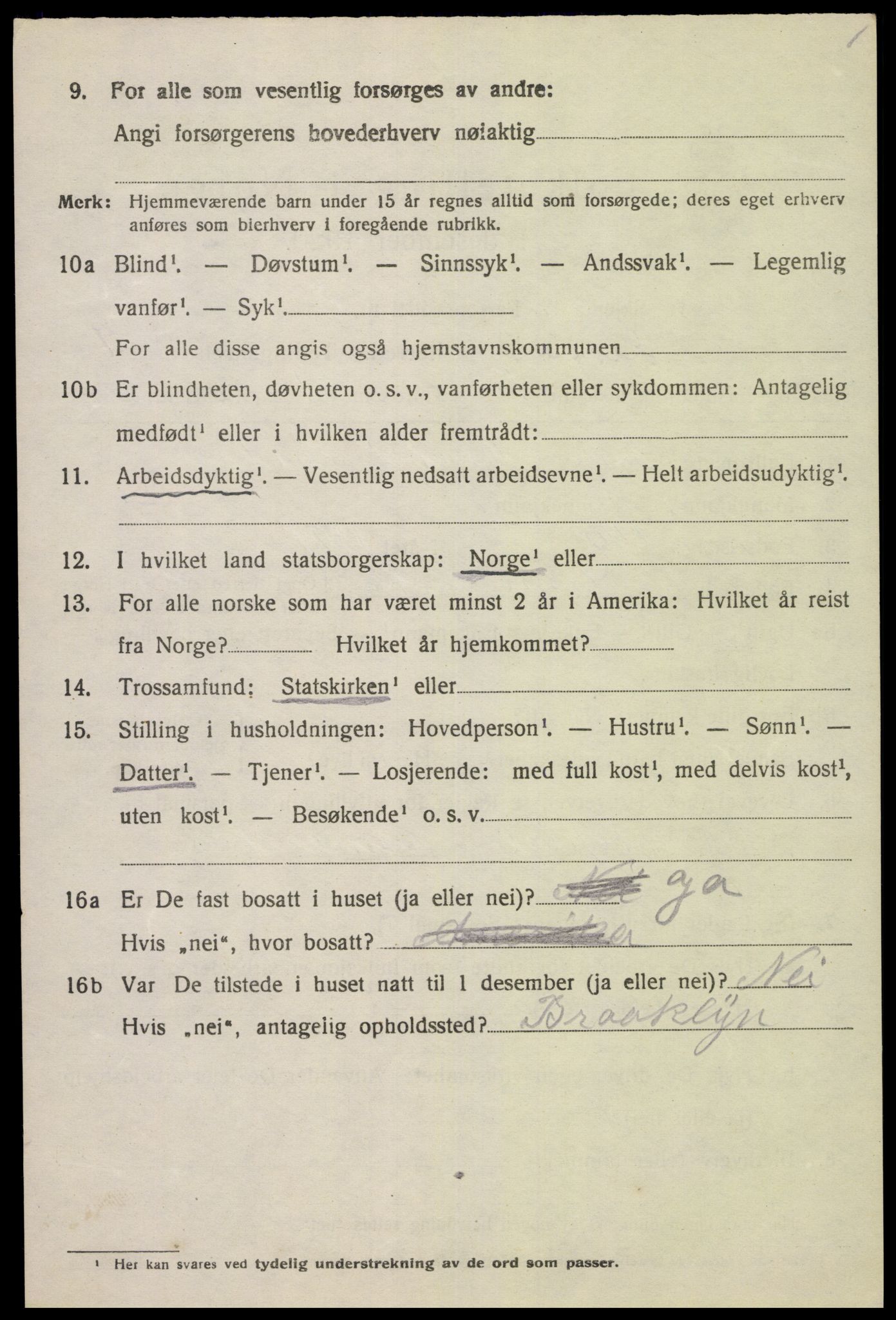 SAK, 1920 census for Lista, 1920, p. 6972