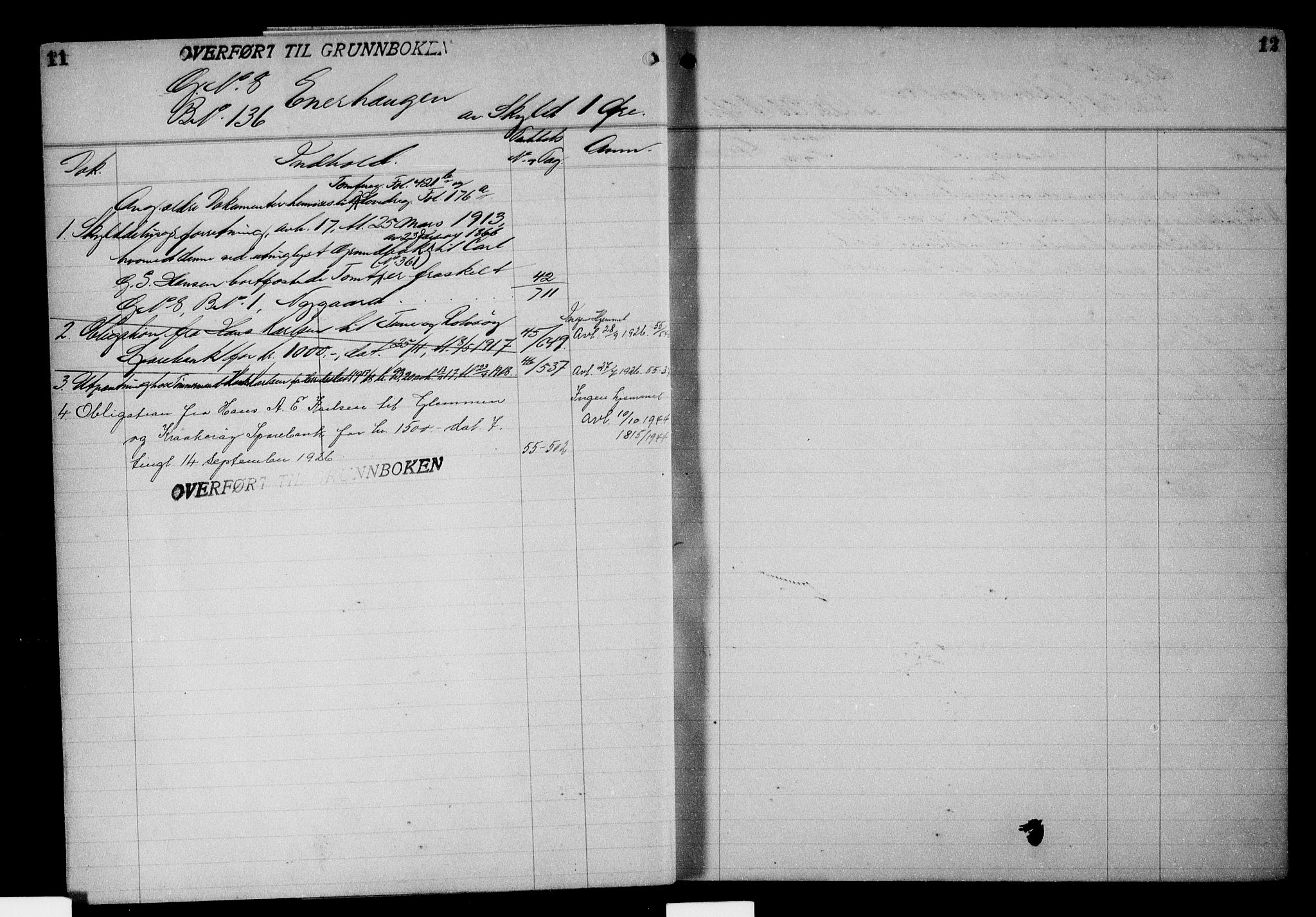 Onsøy sorenskriveri, SAO/A-10474/G/Gb/Gba/L0002: Mortgage register no. I A-2, 1912, p. 11-12