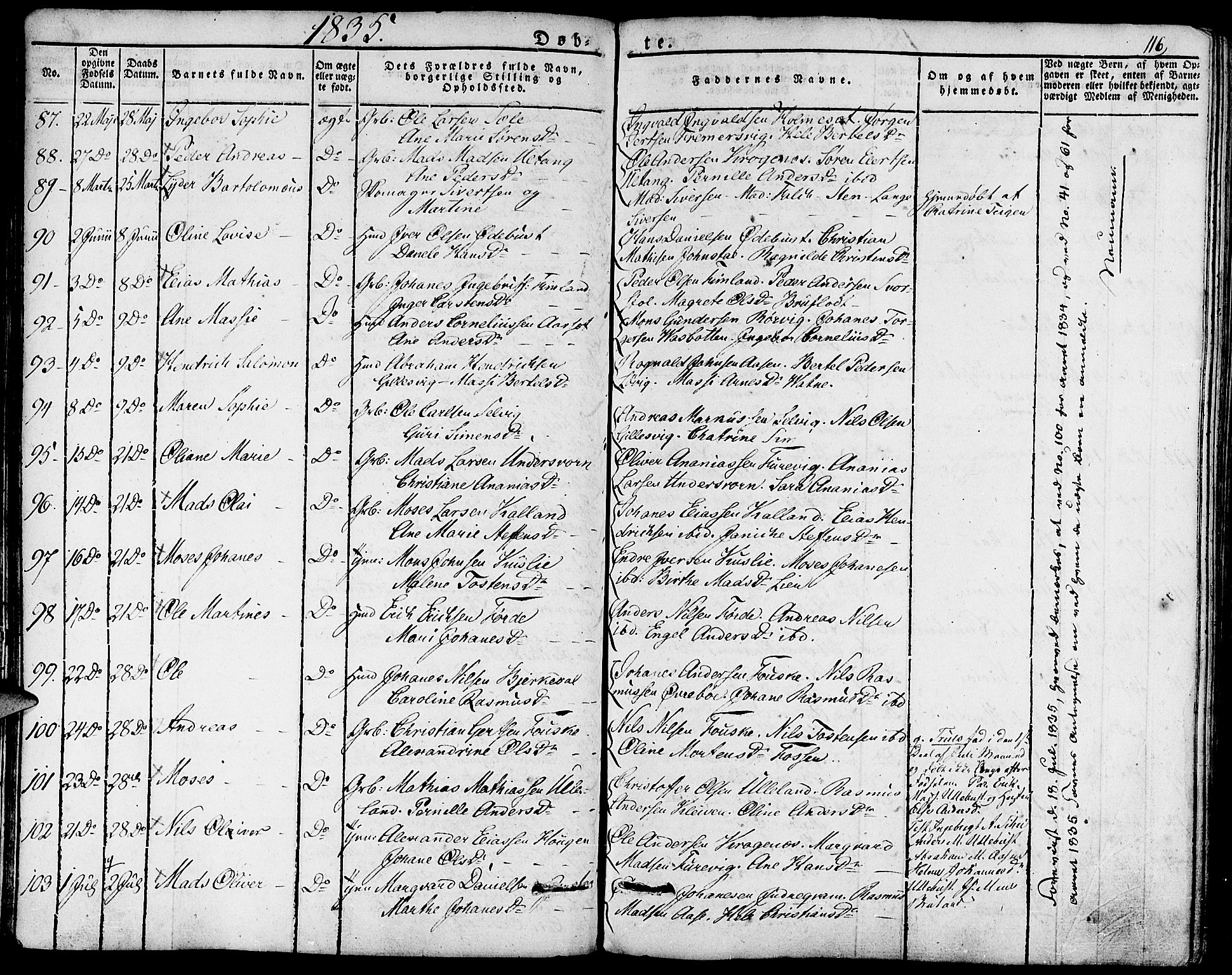 Førde sokneprestembete, SAB/A-79901/H/Haa/Haaa/L0006: Parish register (official) no. A 6, 1821-1842, p. 116