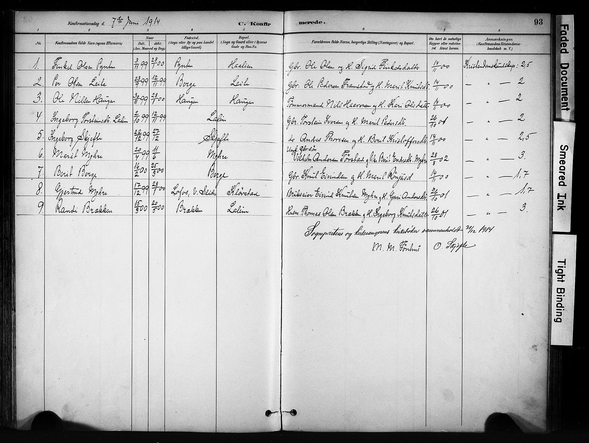 Vang prestekontor, Valdres, SAH/PREST-140/H/Ha/L0009: Parish register (official) no. 9, 1882-1914, p. 93