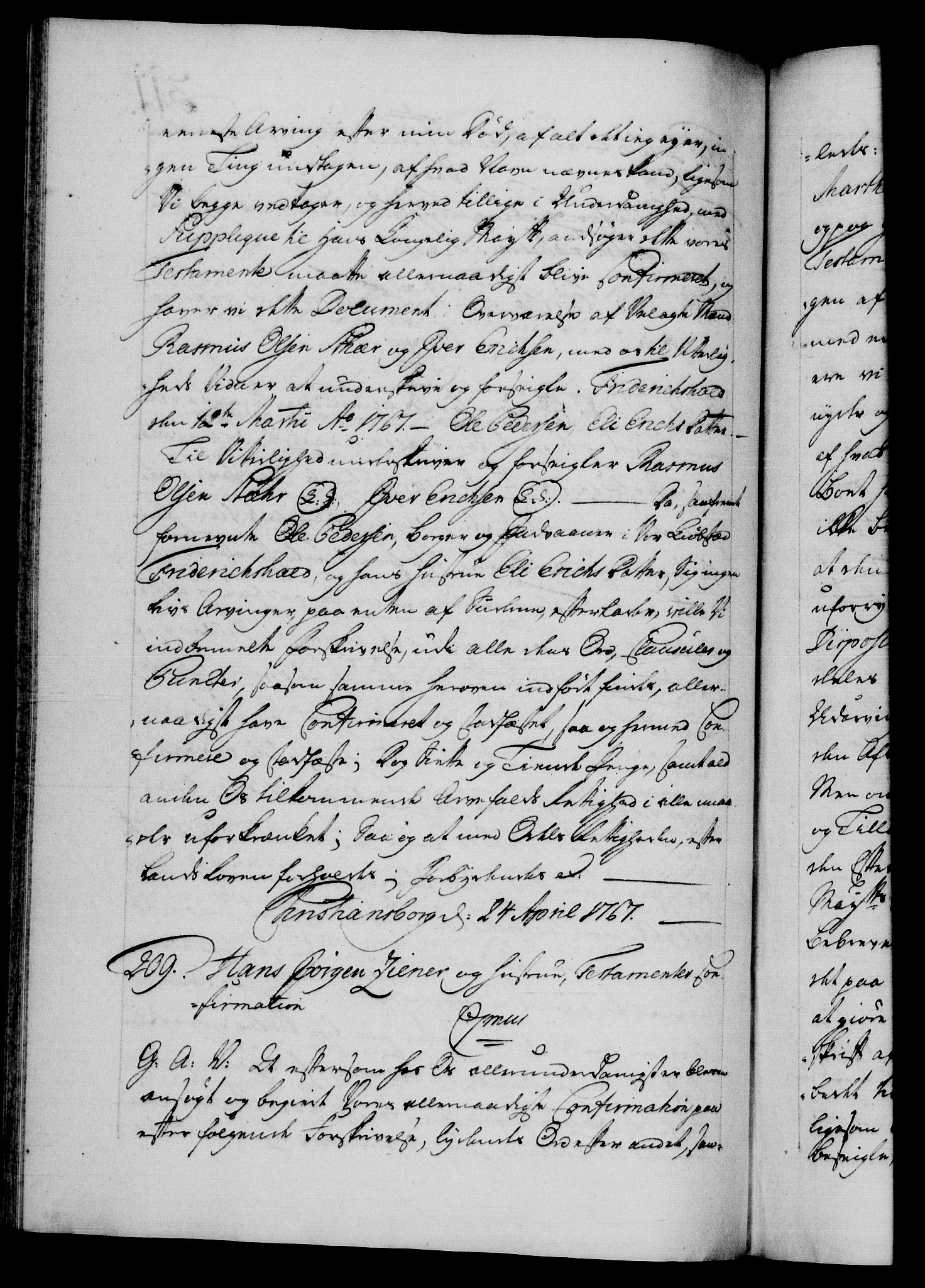 Danske Kanselli 1572-1799, AV/RA-EA-3023/F/Fc/Fca/Fcaa/L0043: Norske registre, 1766-1768, p. 311b