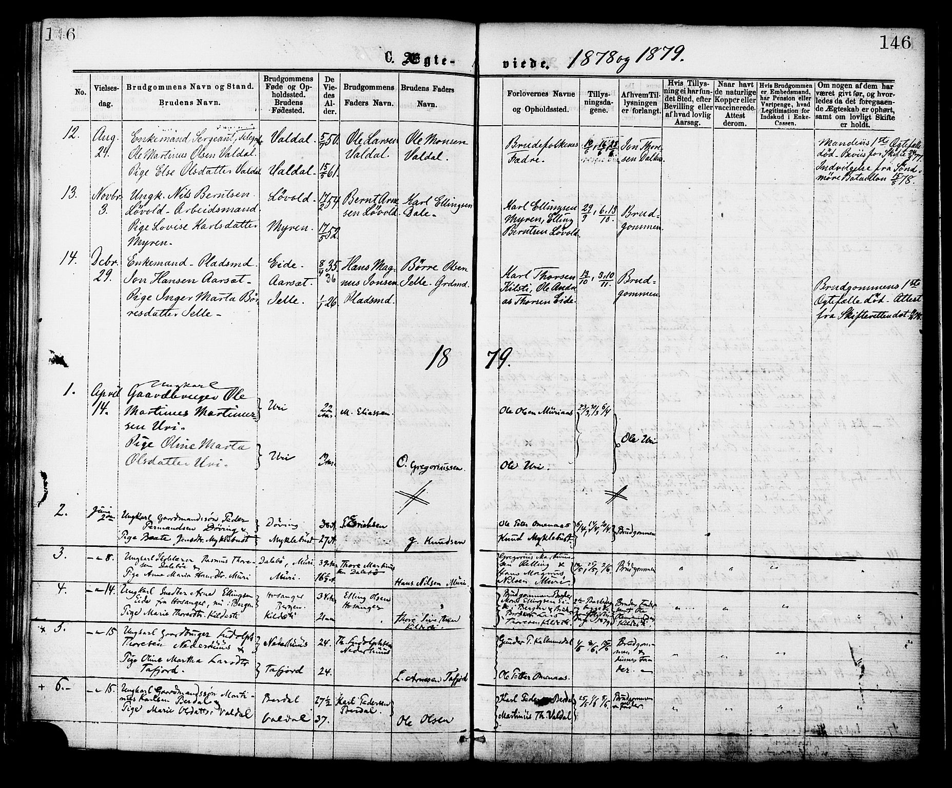 Ministerialprotokoller, klokkerbøker og fødselsregistre - Møre og Romsdal, SAT/A-1454/519/L0254: Parish register (official) no. 519A13, 1868-1883, p. 146