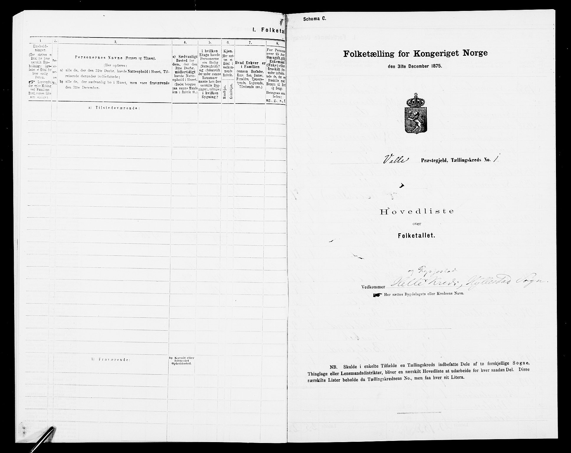 SAK, 1875 census for 0940P Valle, 1875, p. 21