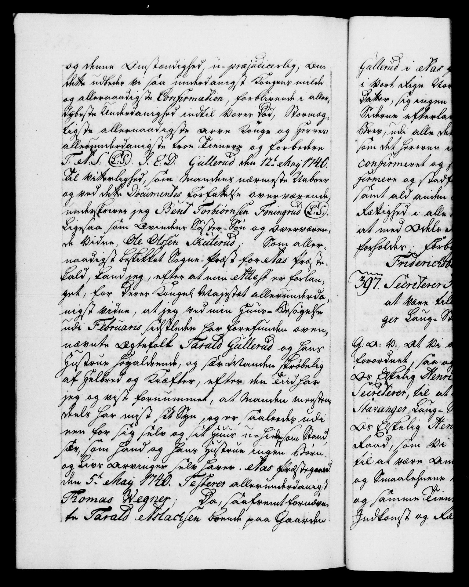 Danske Kanselli 1572-1799, AV/RA-EA-3023/F/Fc/Fca/Fcaa/L0031: Norske registre, 1739-1740, p. 585b