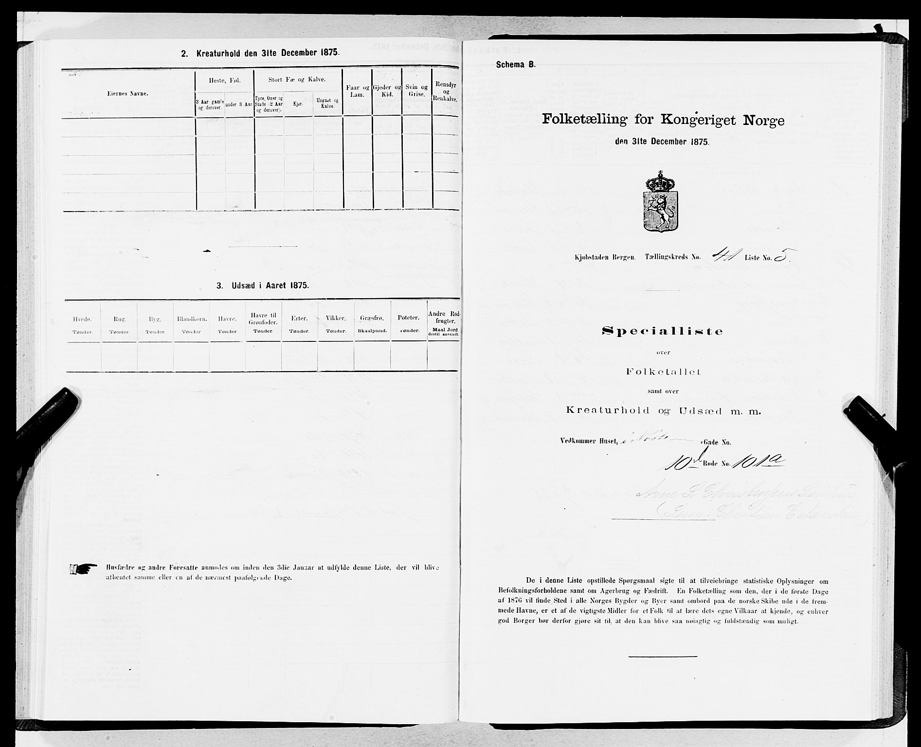 SAB, 1875 census for 1301 Bergen, 1875, p. 2132