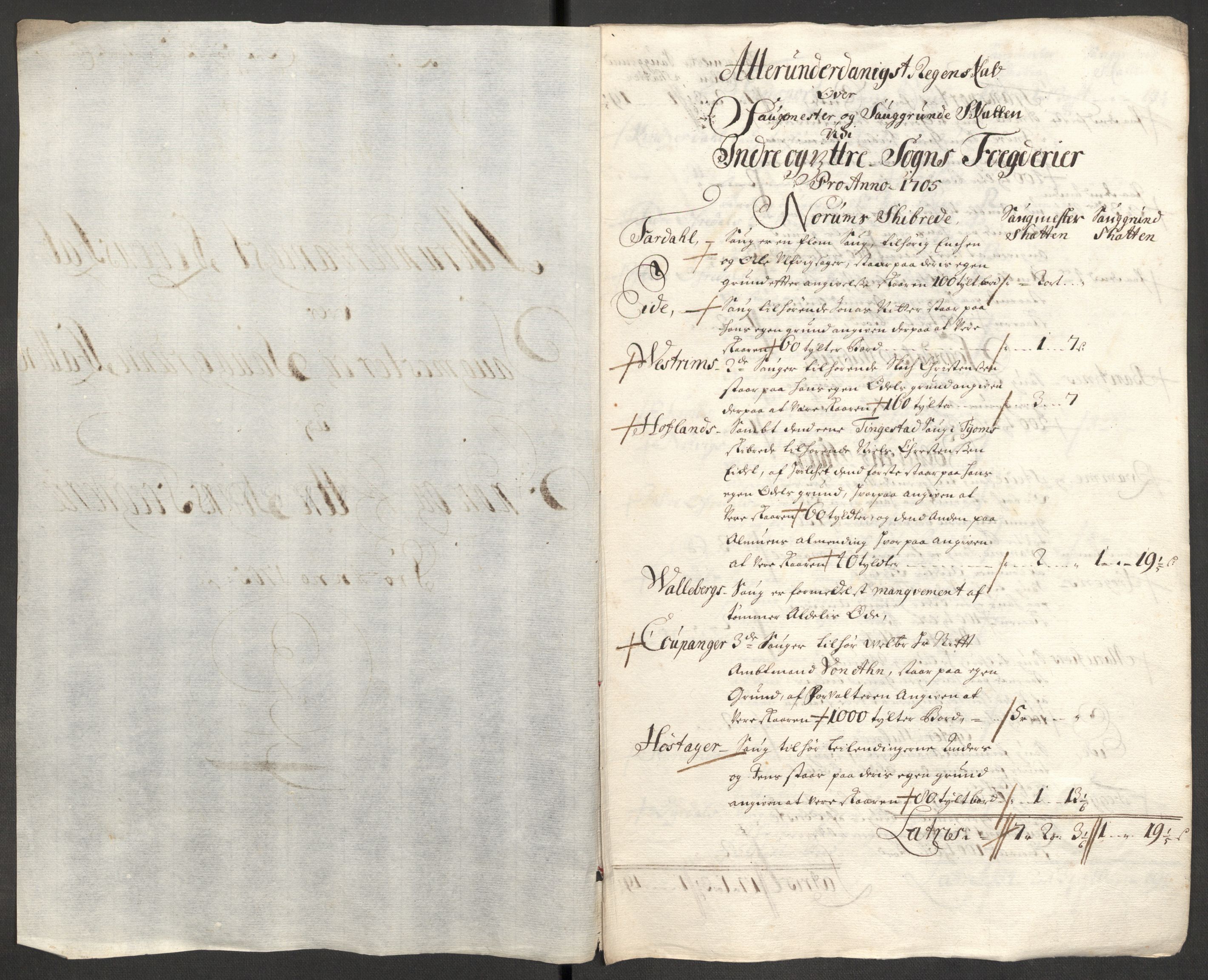 Rentekammeret inntil 1814, Reviderte regnskaper, Fogderegnskap, RA/EA-4092/R52/L3314: Fogderegnskap Sogn, 1705-1707, p. 133