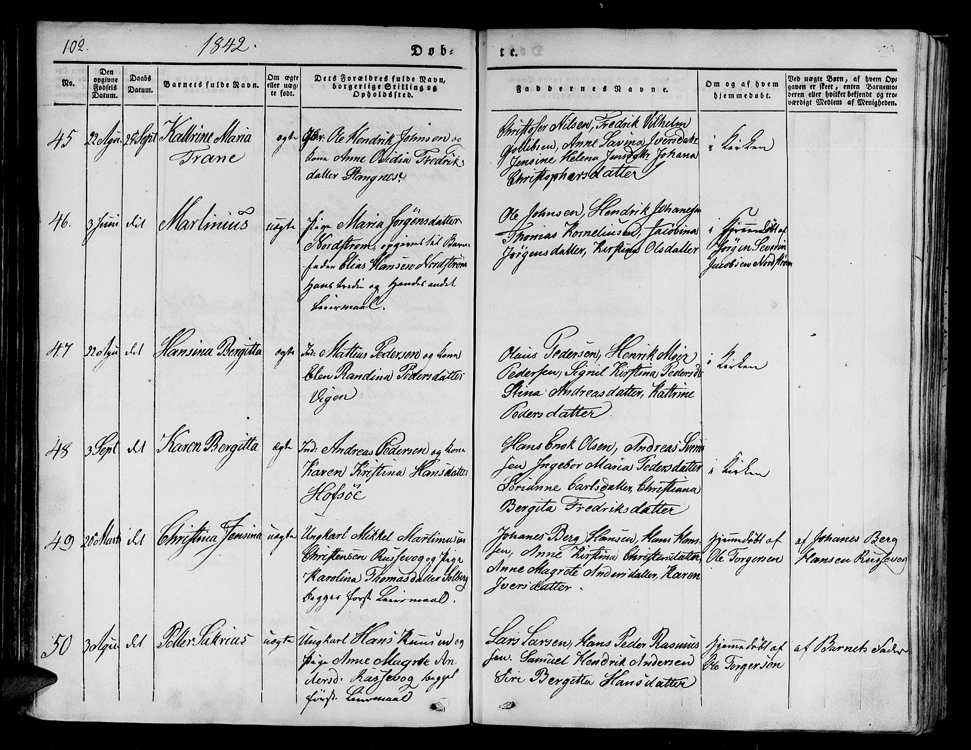 Tranøy sokneprestkontor, SATØ/S-1313/I/Ia/Iaa/L0005kirke: Parish register (official) no. 5, 1829-1844, p. 102