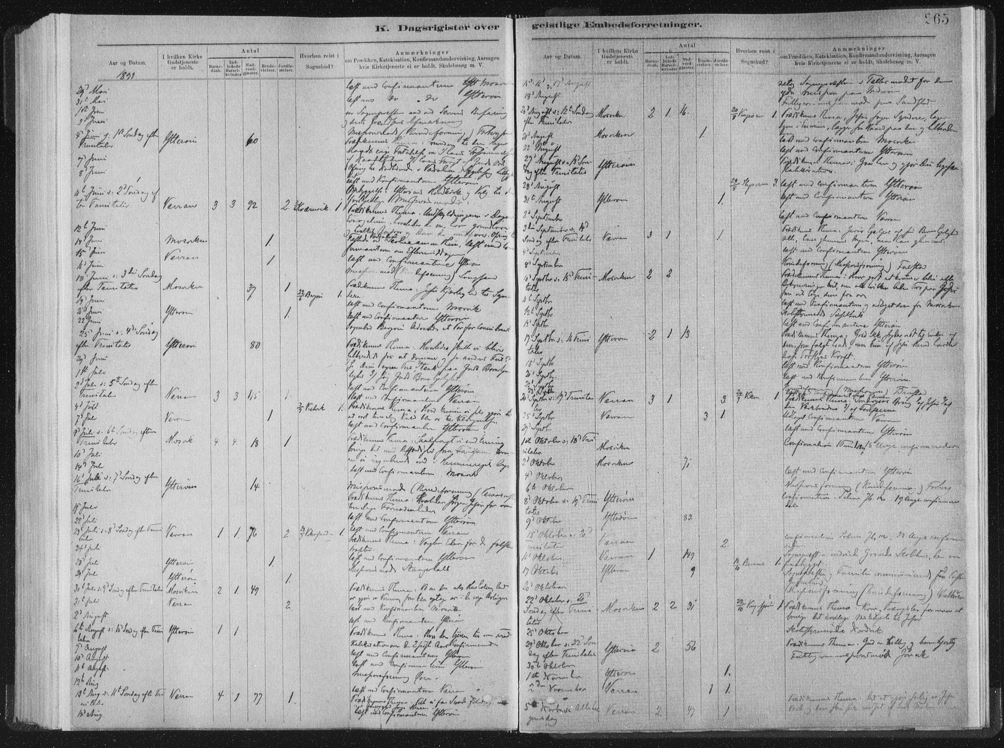 Ministerialprotokoller, klokkerbøker og fødselsregistre - Nord-Trøndelag, AV/SAT-A-1458/722/L0220: Parish register (official) no. 722A07, 1881-1908, p. 265